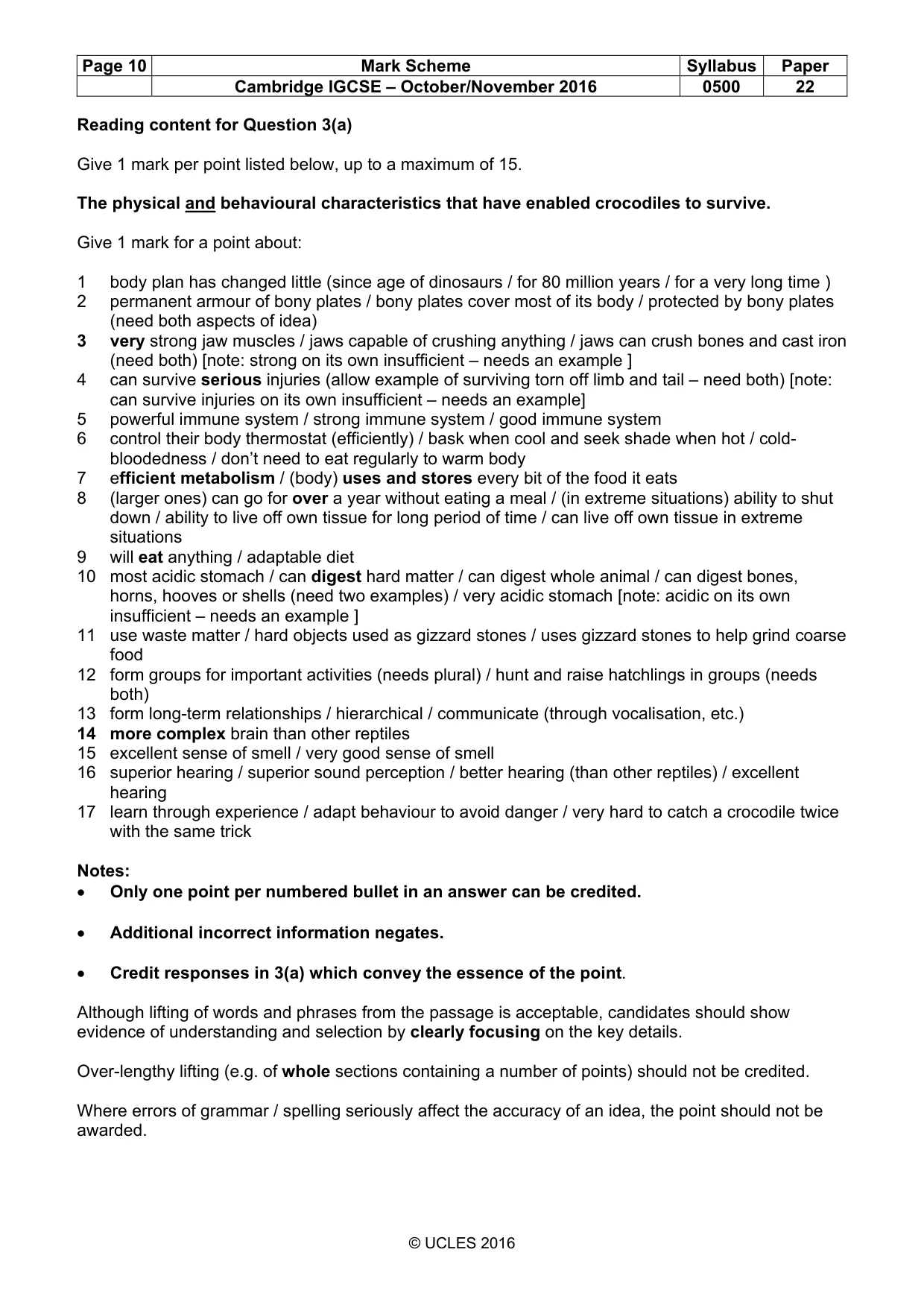Mark scheme, page 10 of 11