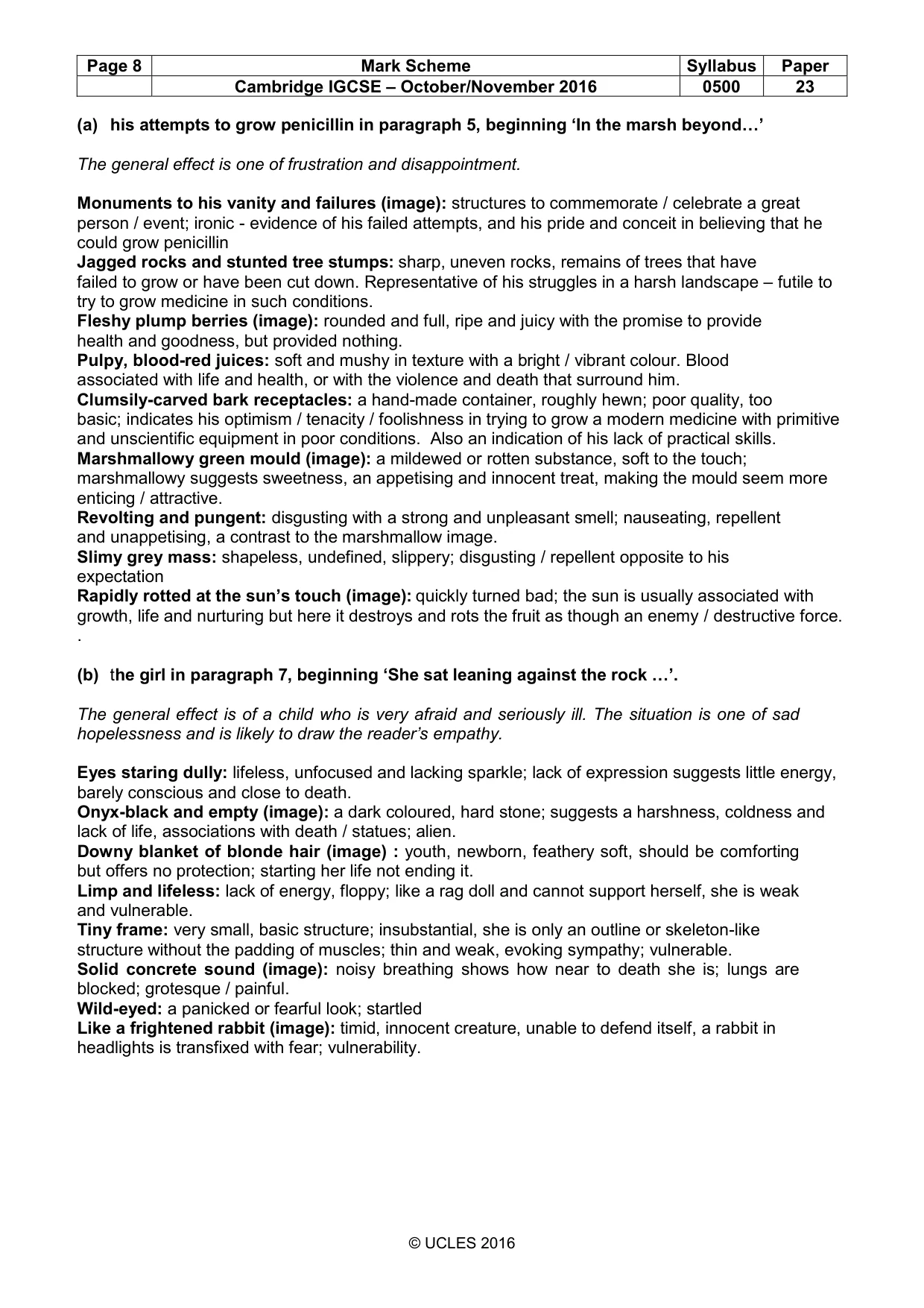 Mark scheme, page 8 of 12