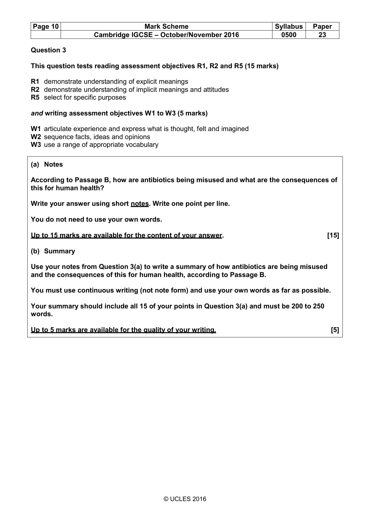 Mark scheme, page 10 of 12