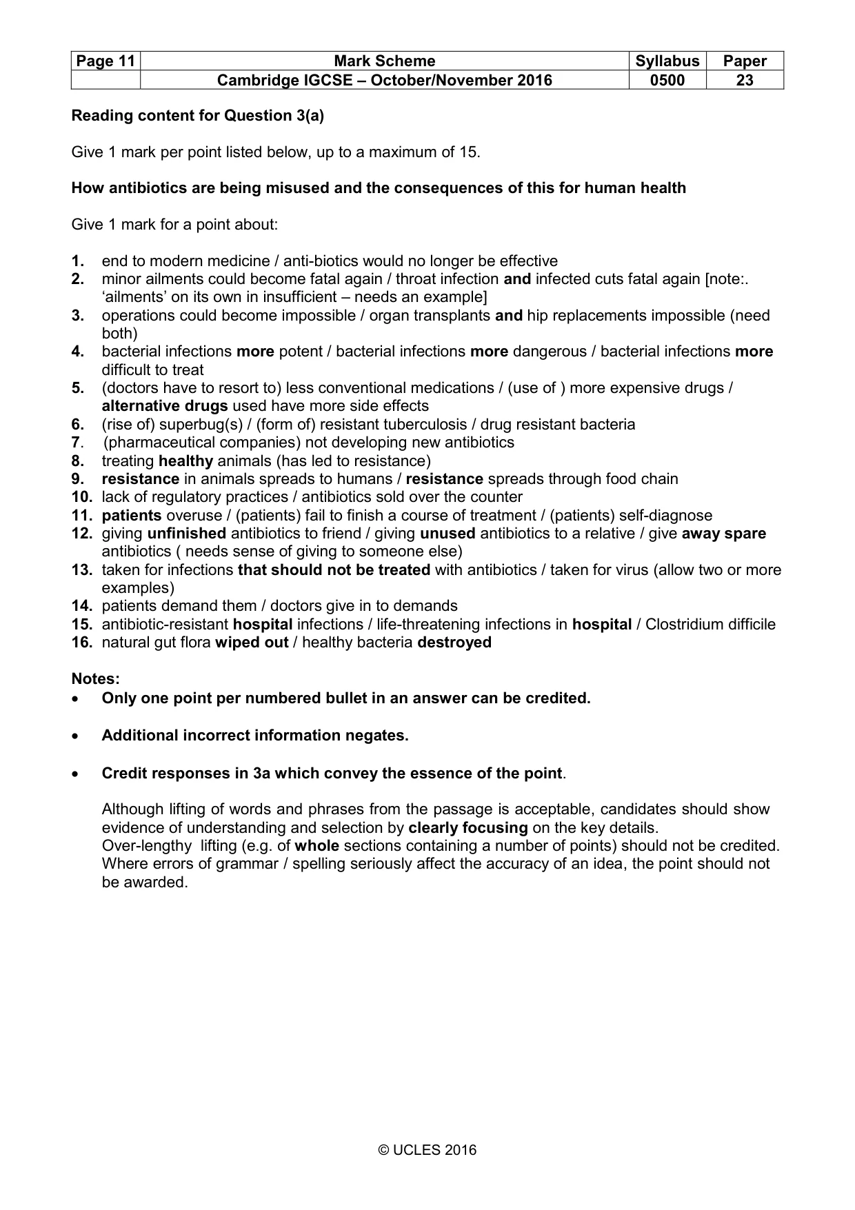 Mark scheme, page 11 of 12