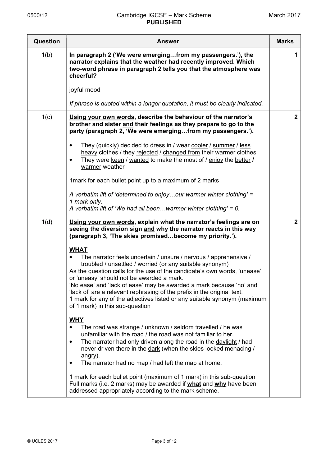 Mark scheme, page 3 of 12