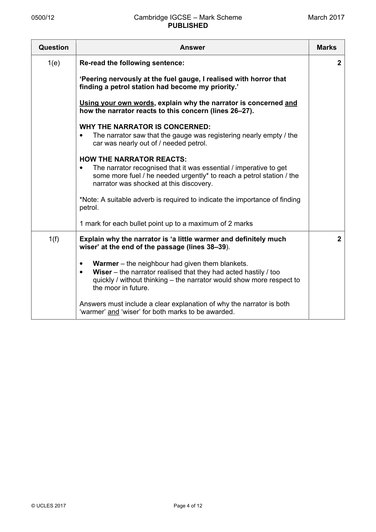 Mark scheme, page 4 of 12