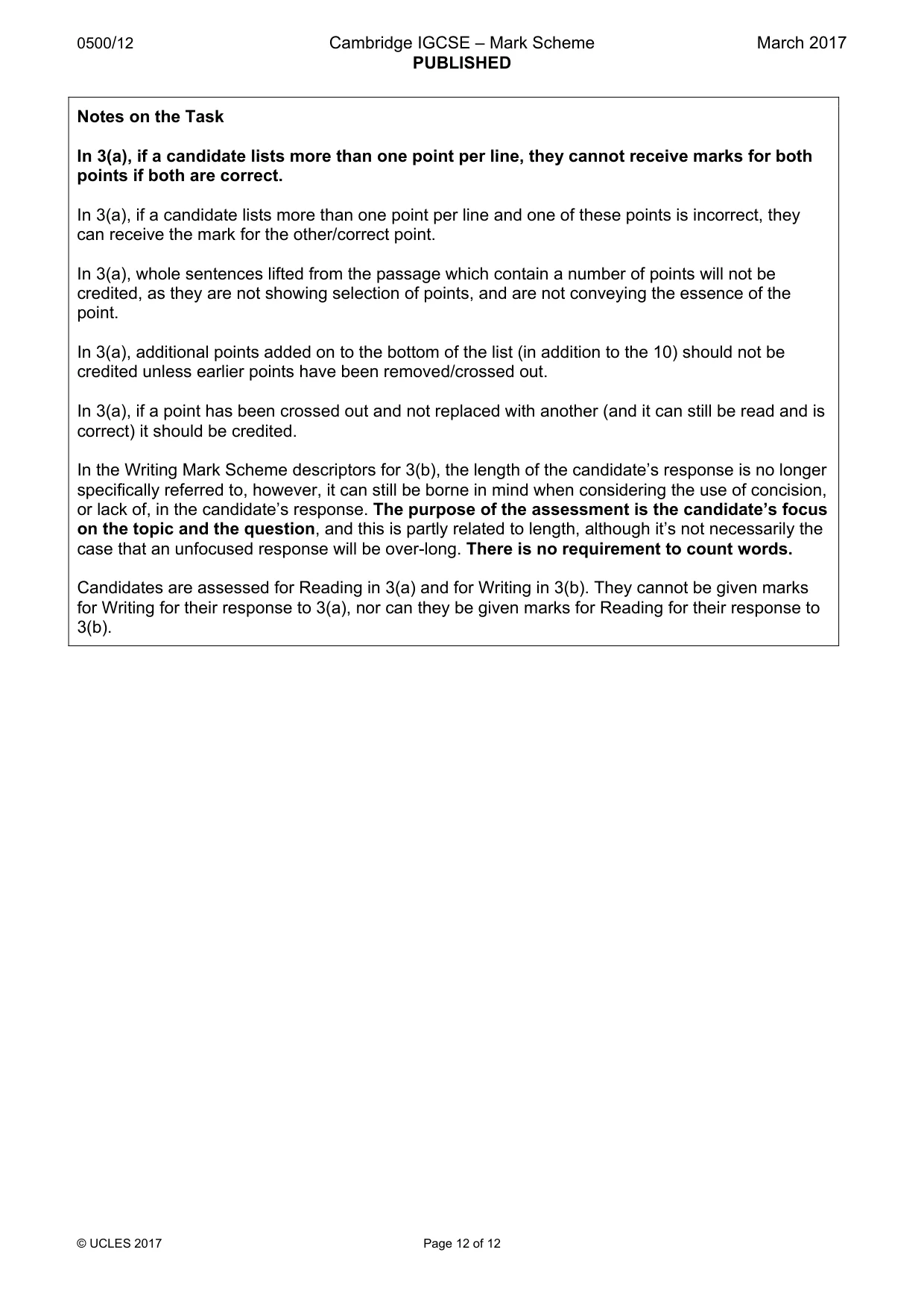 Mark scheme, page 12 of 12