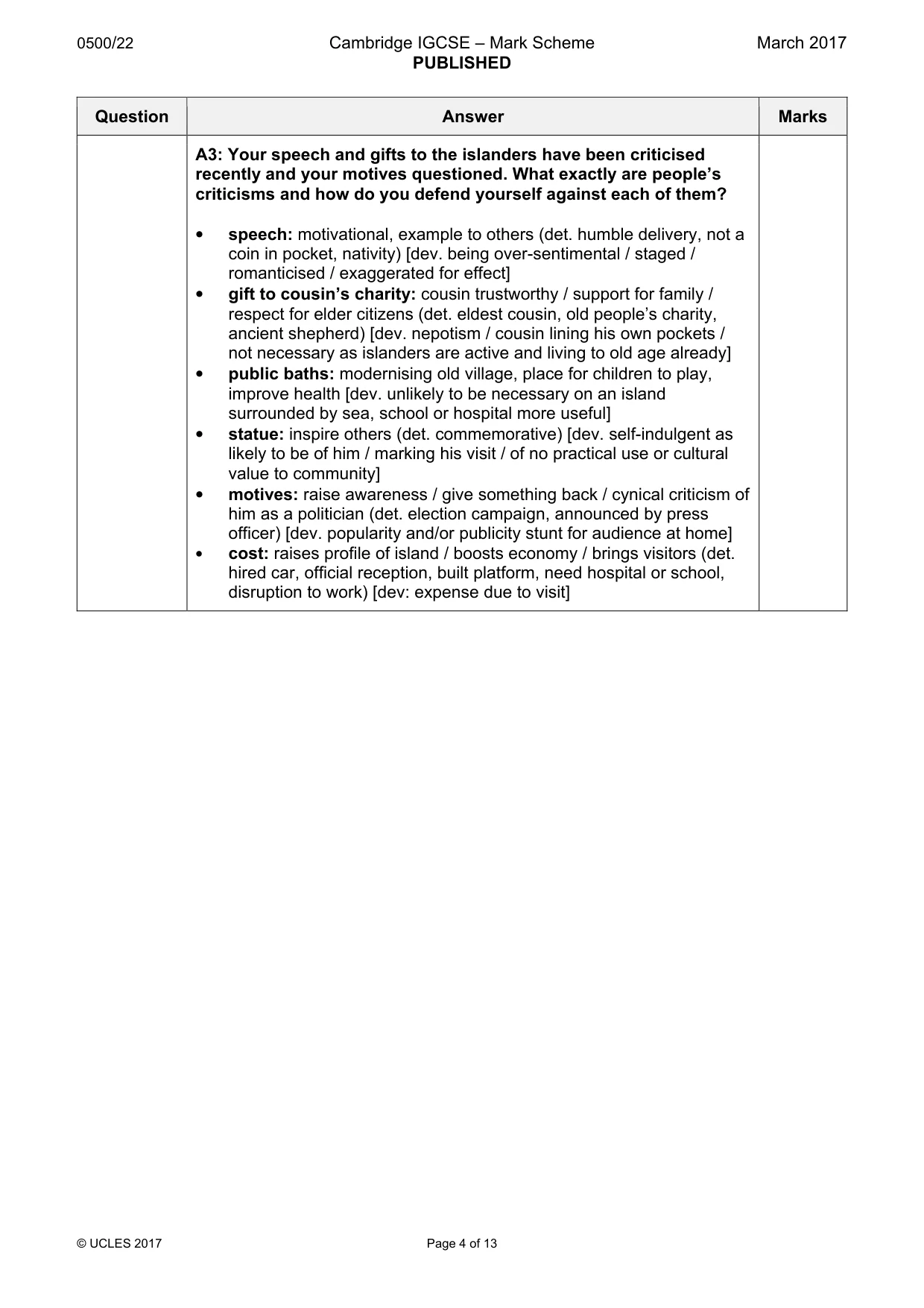 Mark scheme, page 4 of 13