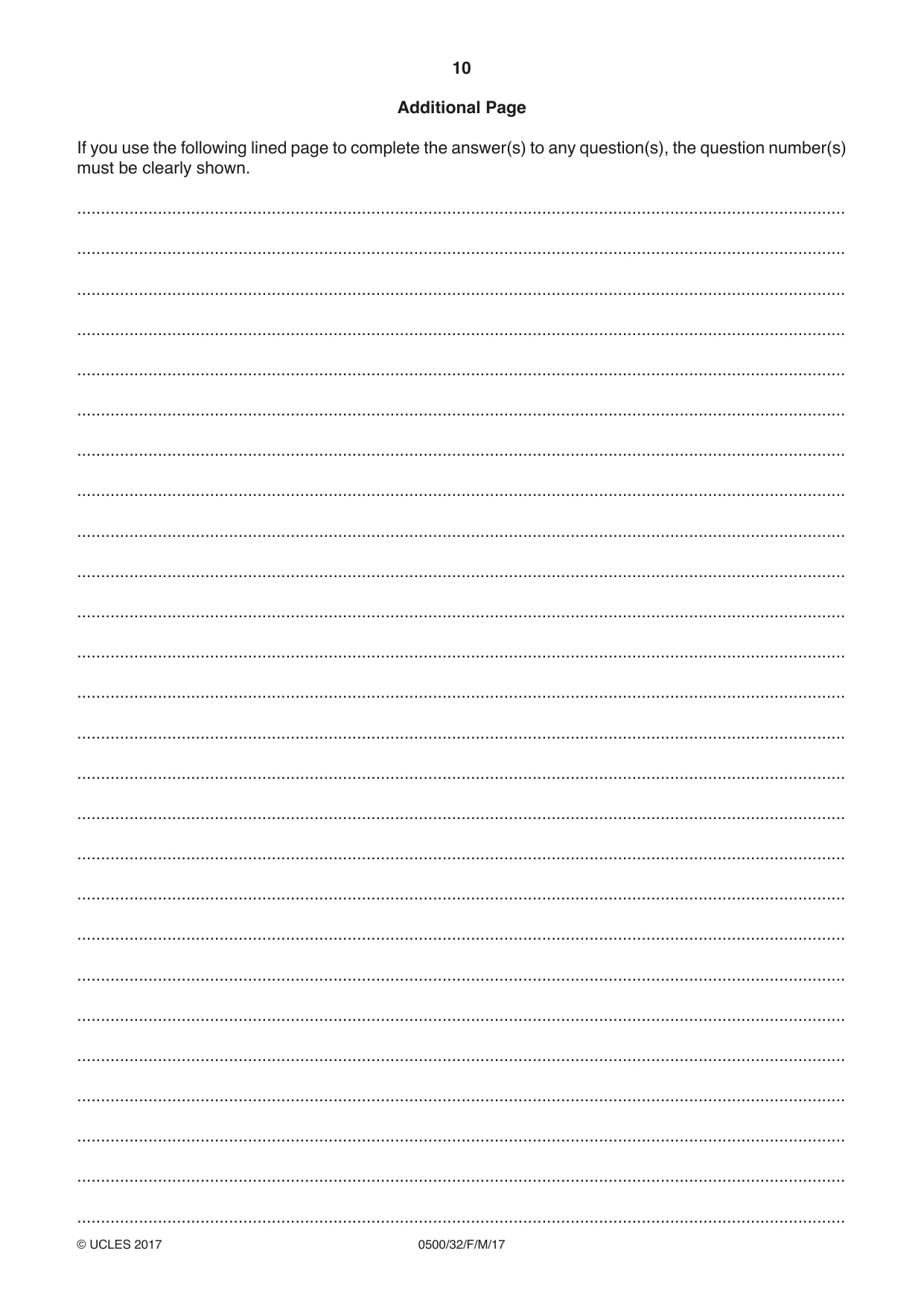 Cambridge IGCSE English - First Language 0500 2017 Feb/March Paper 3 · Variant 2 question paper, page 10 of 12