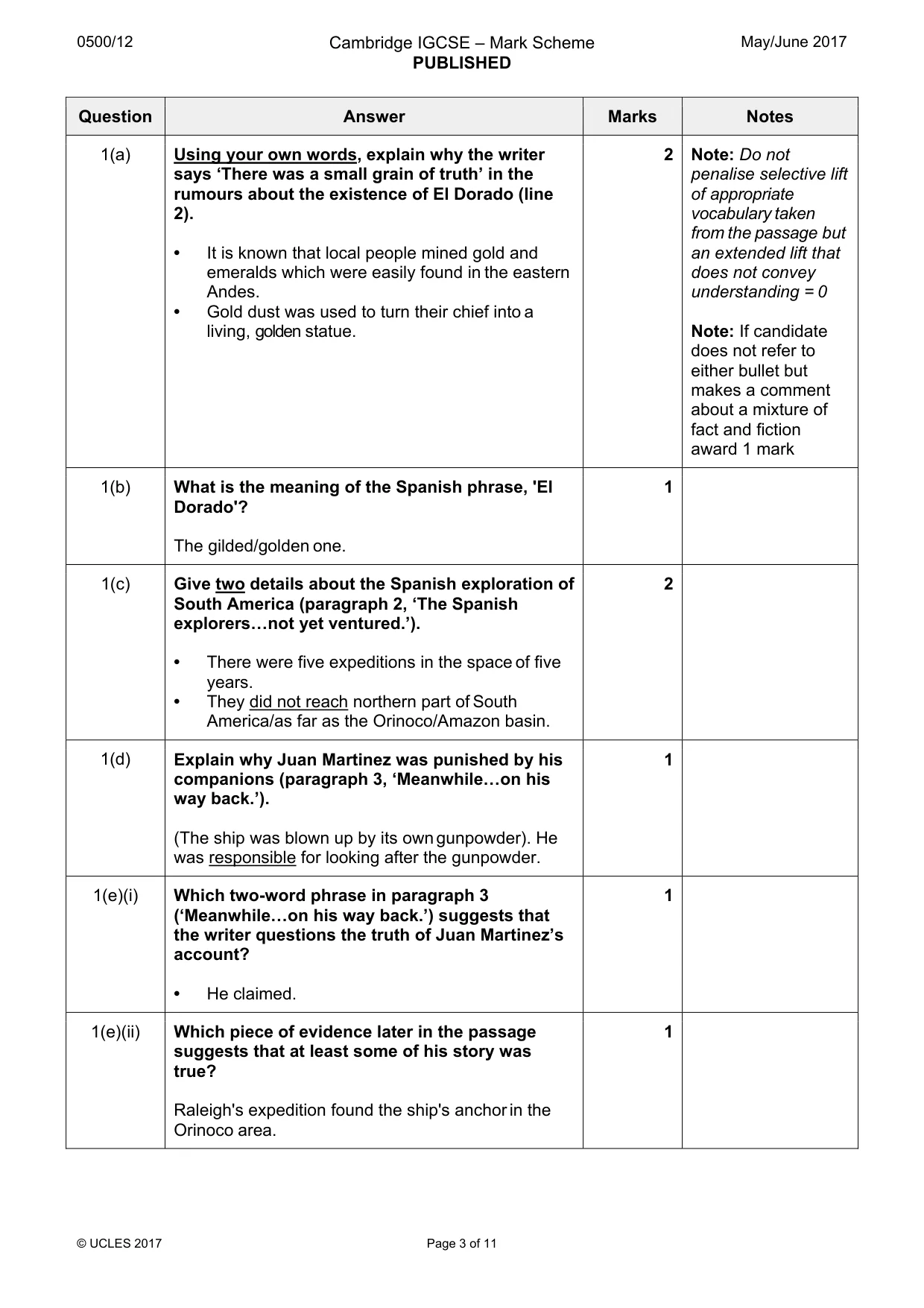 Mark scheme, page 3 of 11