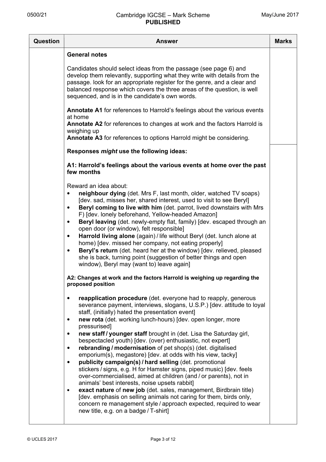 Mark scheme, page 3 of 12