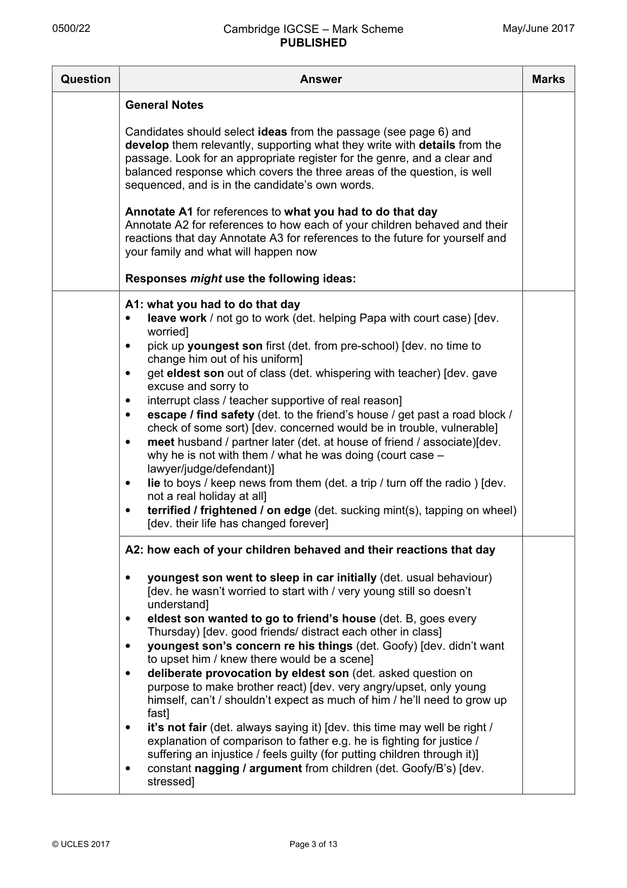 Mark scheme, page 3 of 13