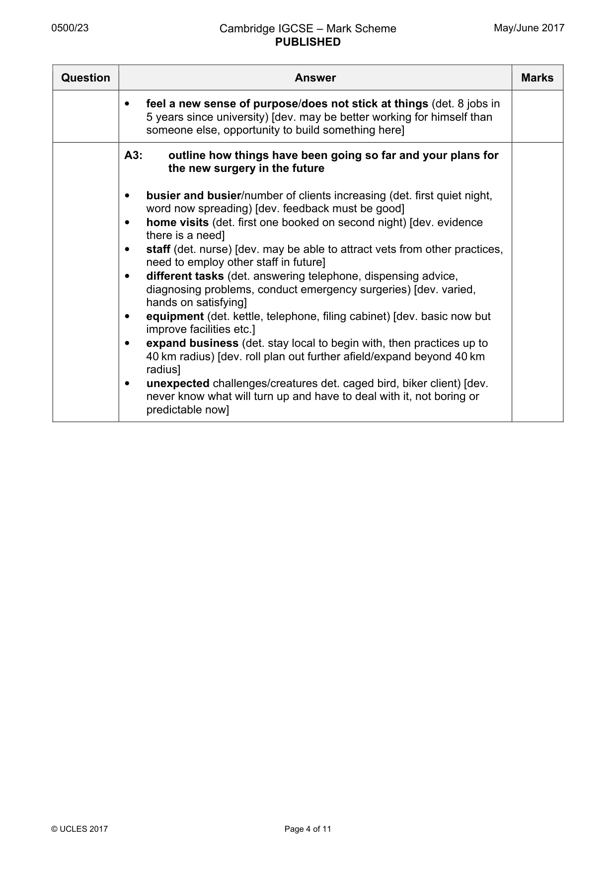 Mark scheme, page 4 of 11