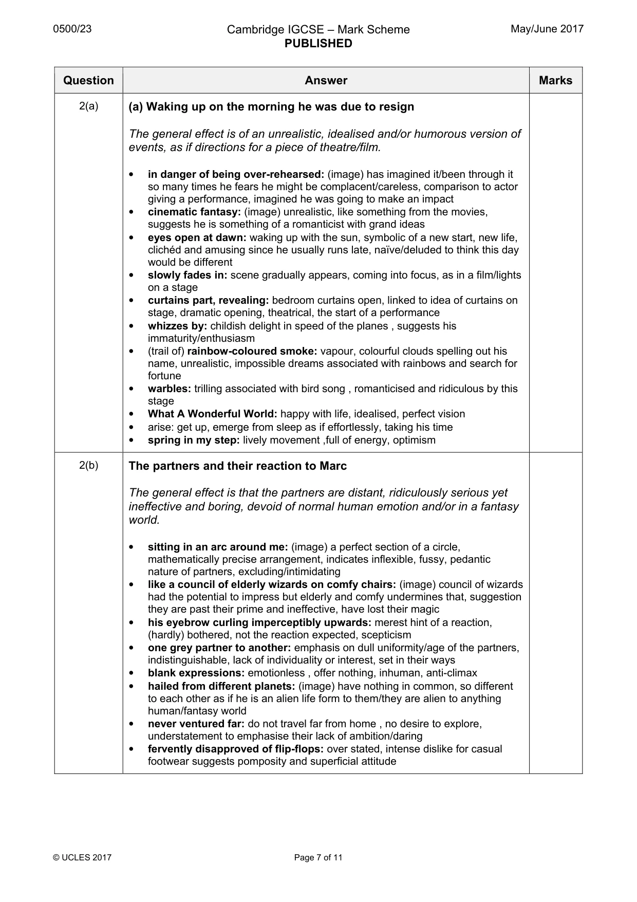 Mark scheme, page 7 of 11