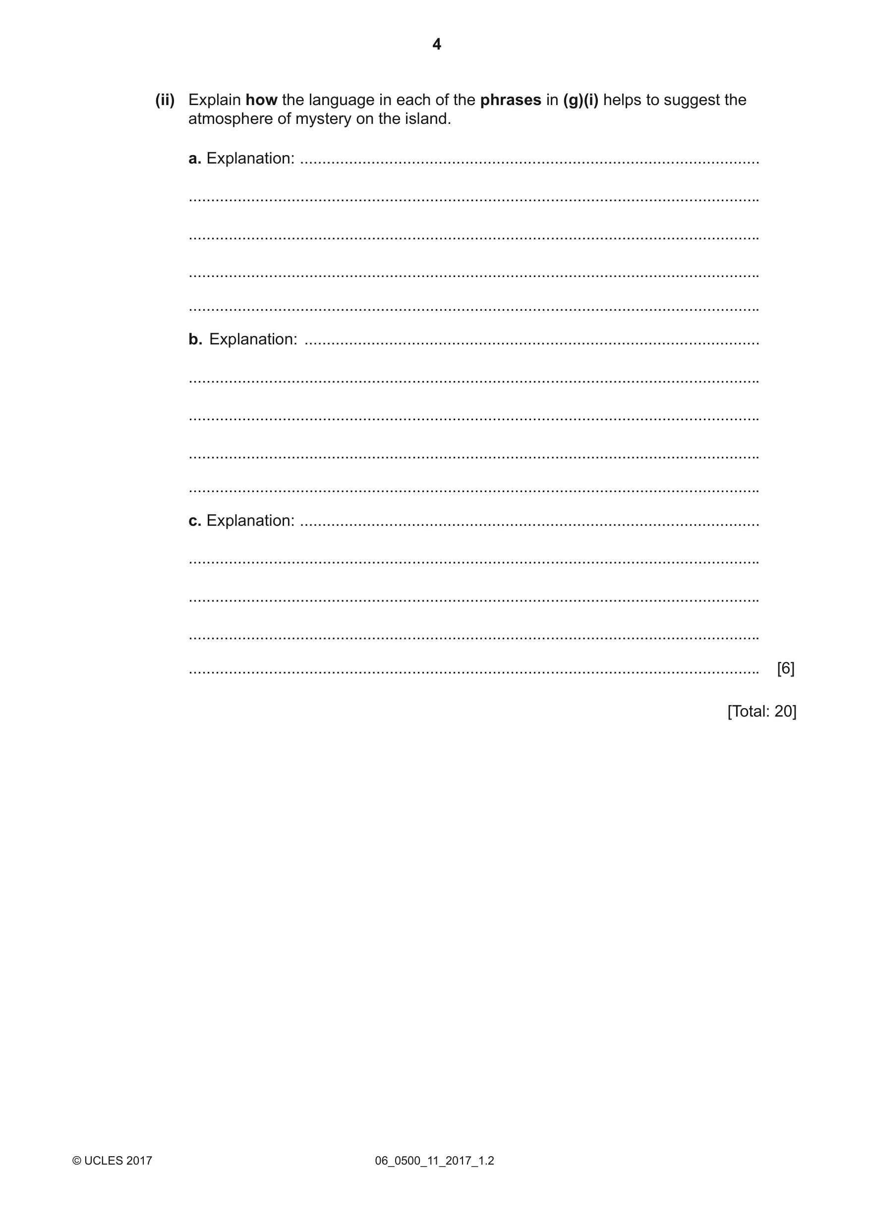 Cambridge IGCSE English - First Language 0500 2017 May/June Paper 1 · Variant 1 question paper, page 4 of 12