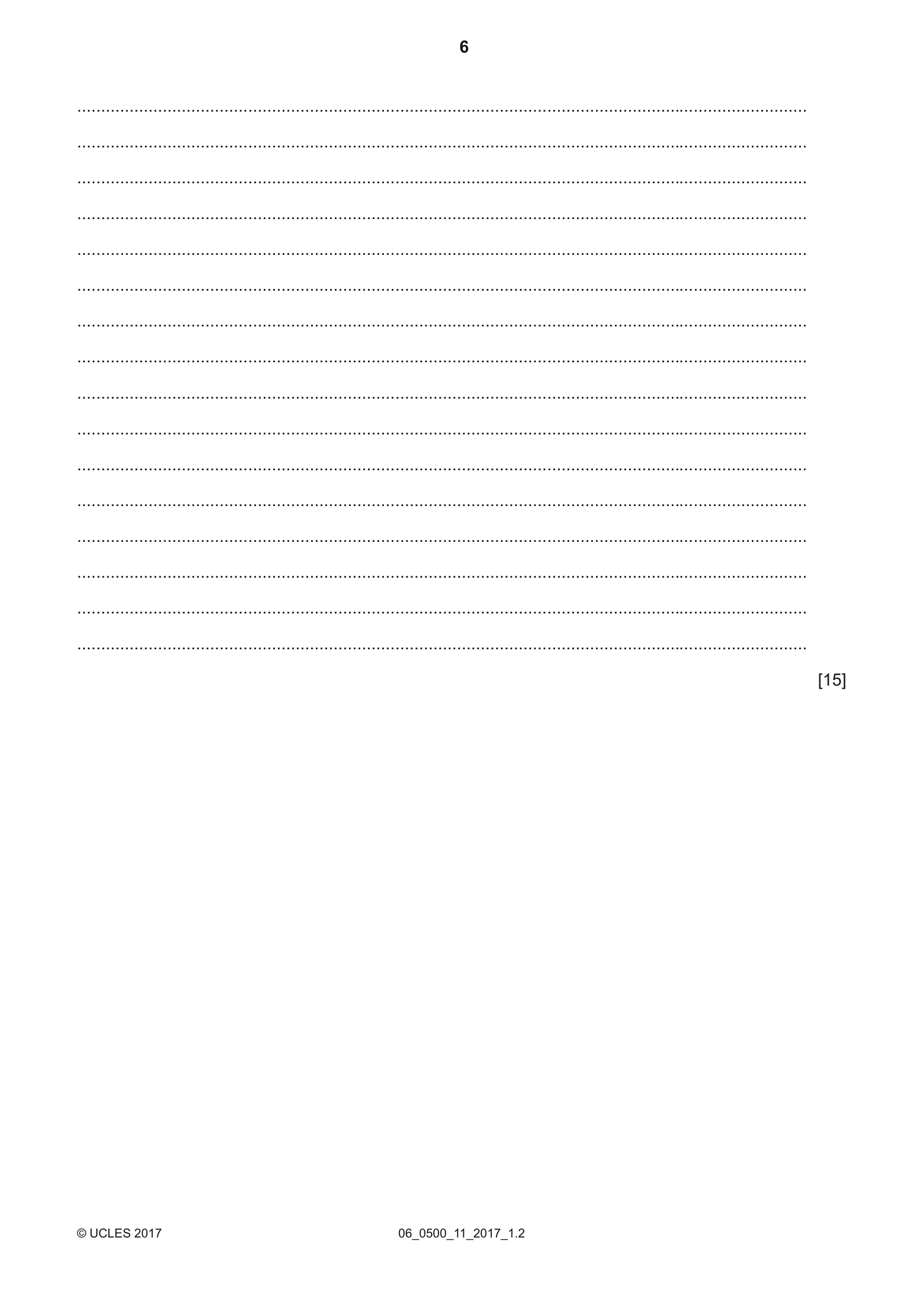 Cambridge IGCSE English - First Language 0500 2017 May/June Paper 1 · Variant 1 question paper, page 6 of 12