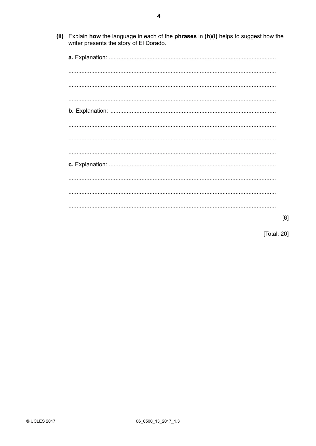 Cambridge IGCSE English - First Language 0500 2017 May/June Paper 1 · Variant 3 question paper, page 4 of 12