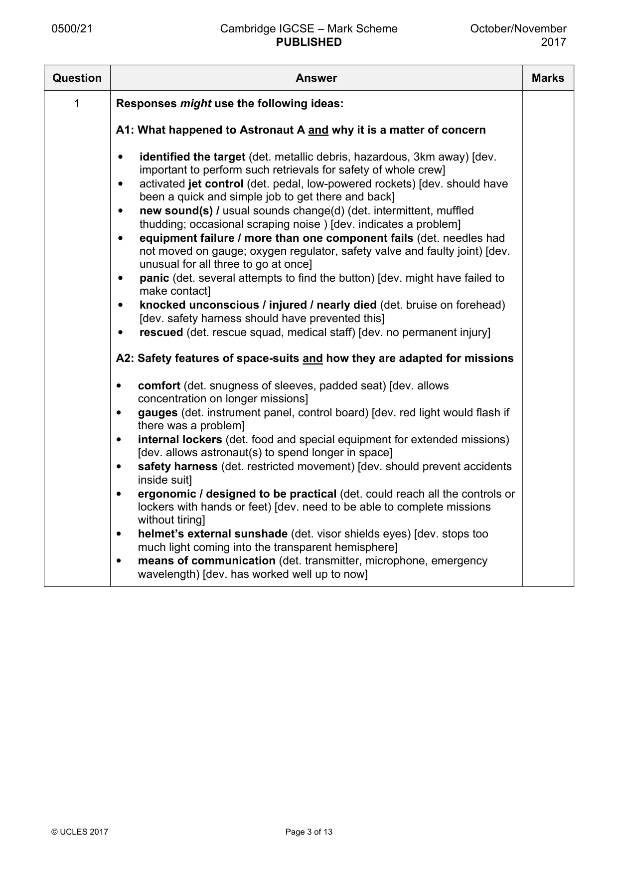 Mark scheme, page 3 of 13