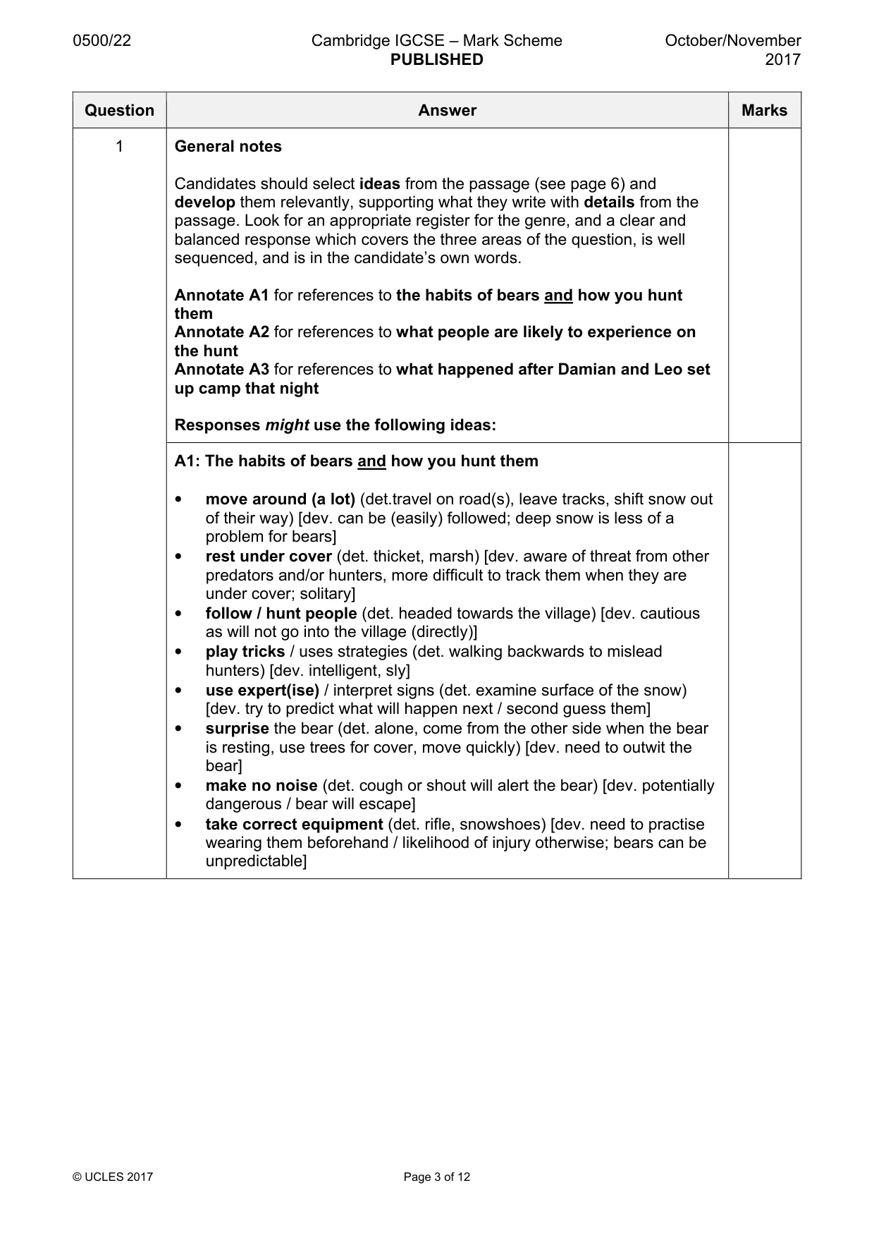 Mark scheme, page 3 of 12