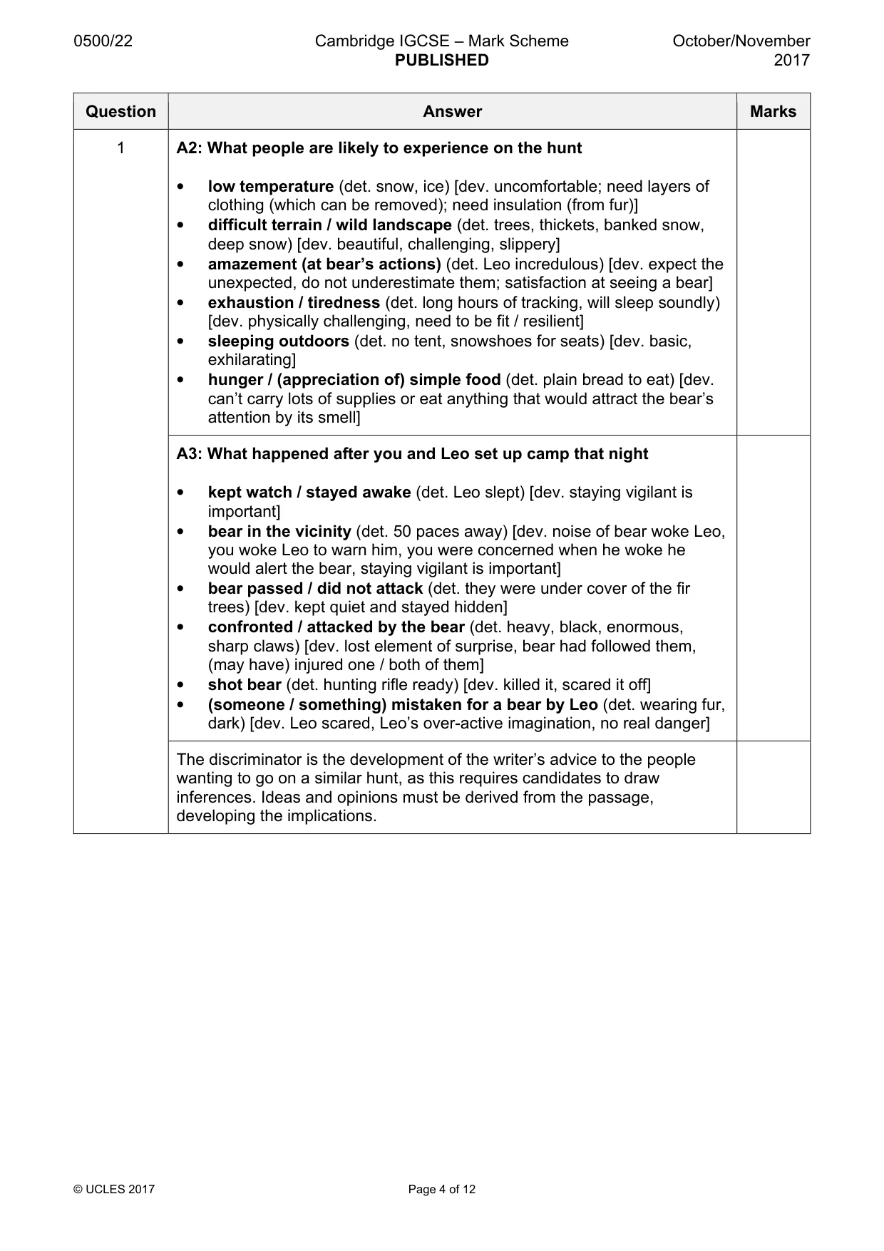 Mark scheme, page 4 of 12