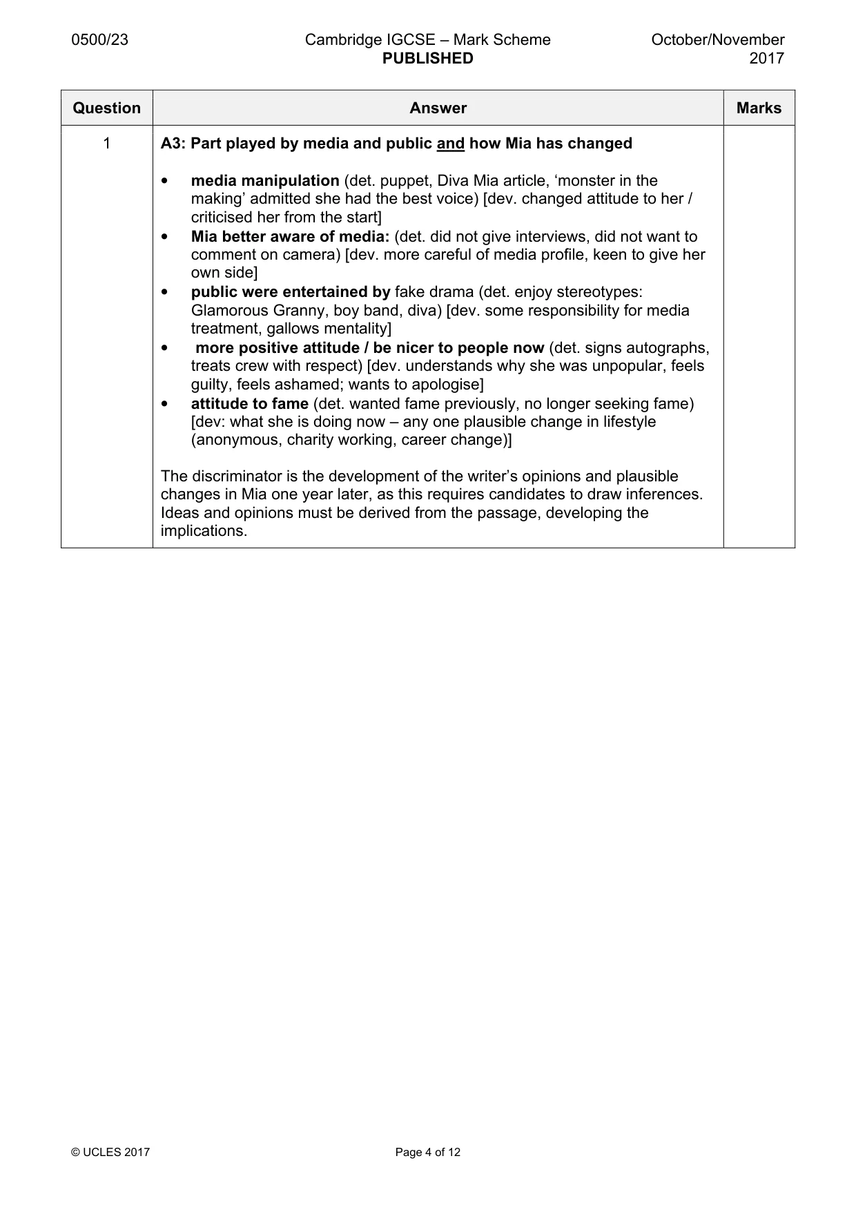 Mark scheme, page 4 of 12