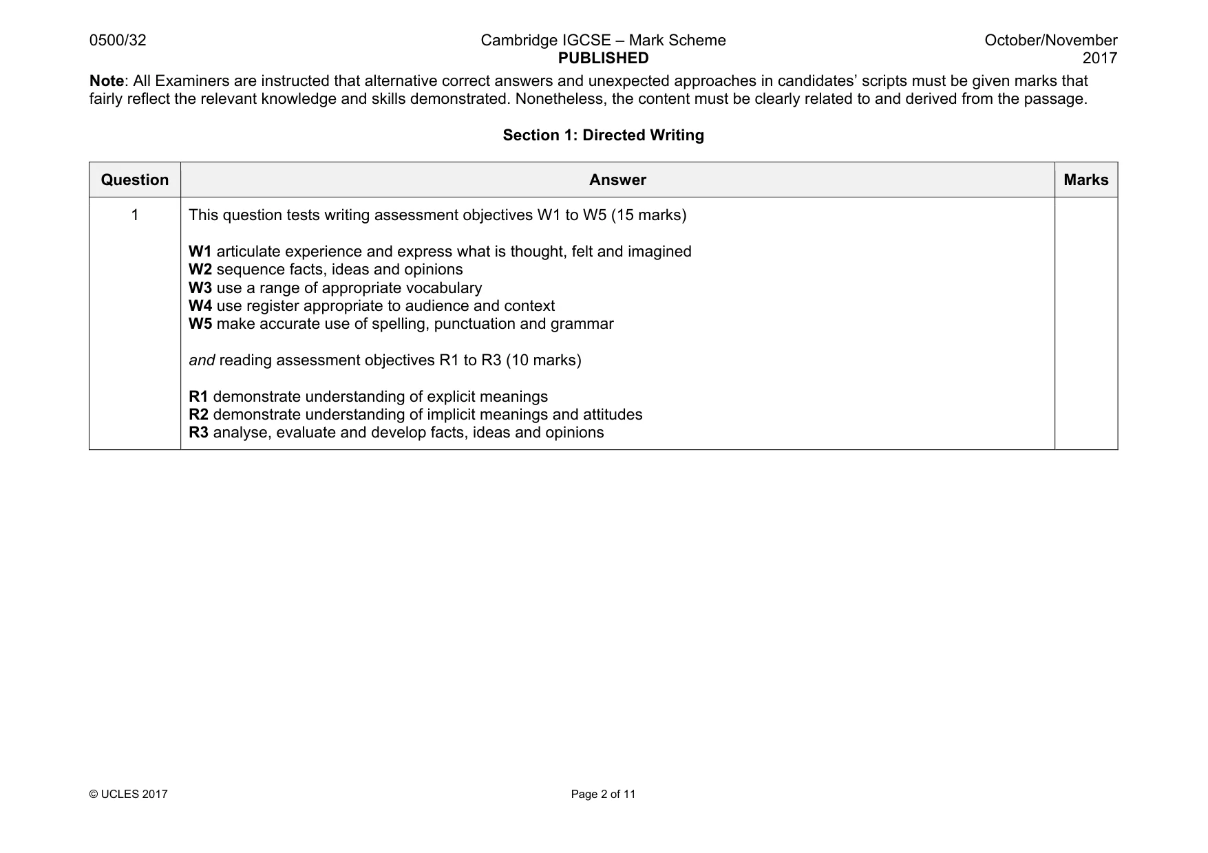 Mark scheme, page 2 of 11