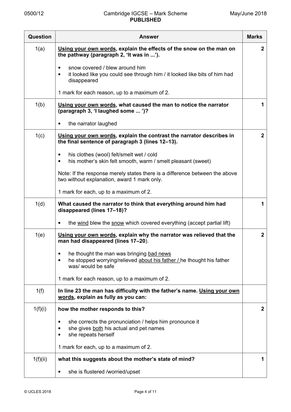 Mark scheme, page 4 of 11
