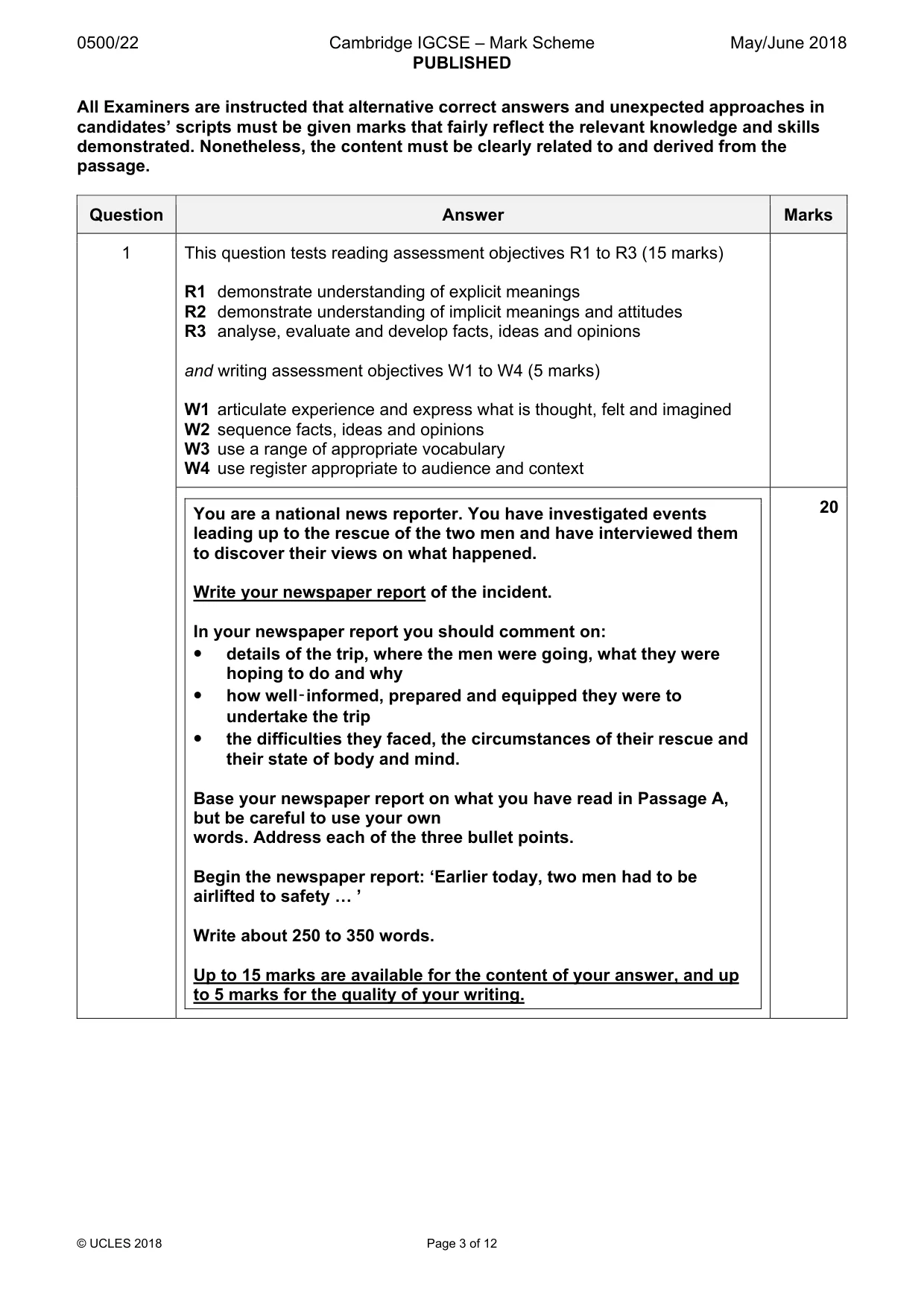 Mark scheme, page 3 of 12