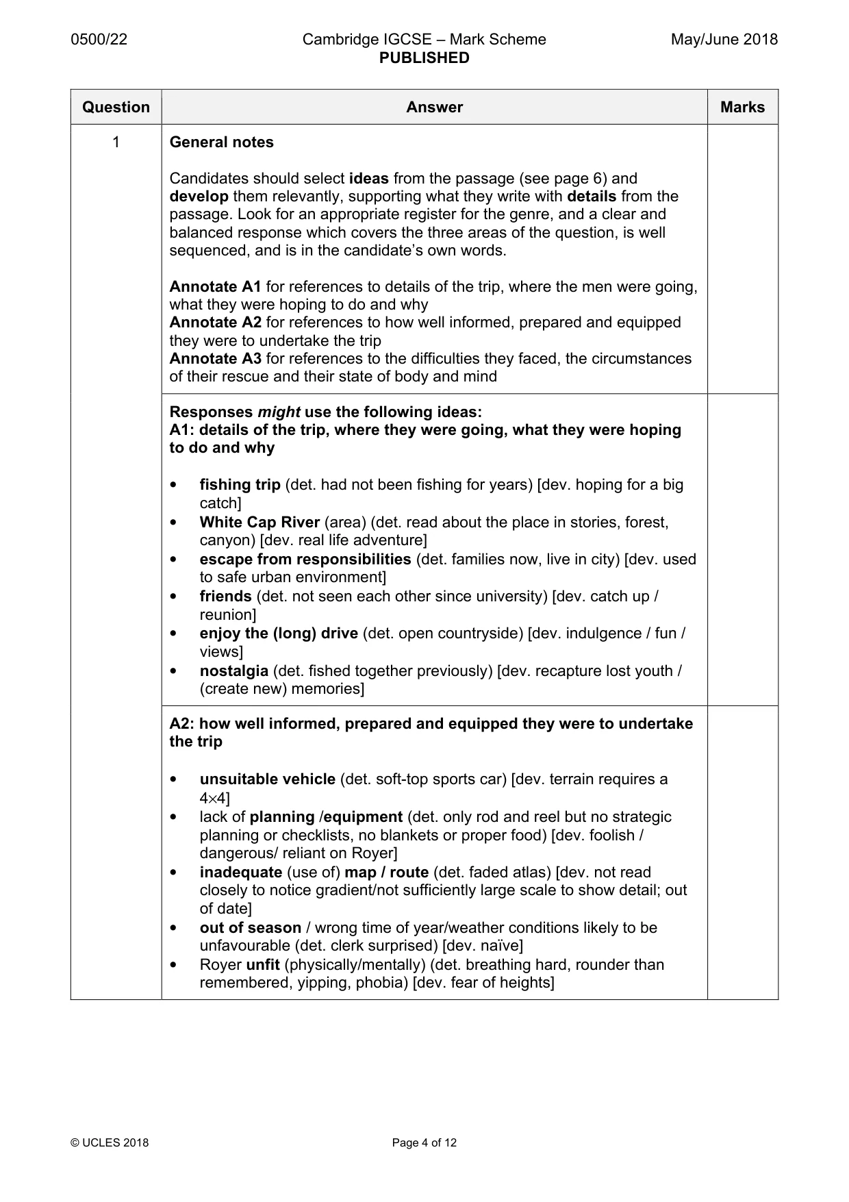 Mark scheme, page 4 of 12
