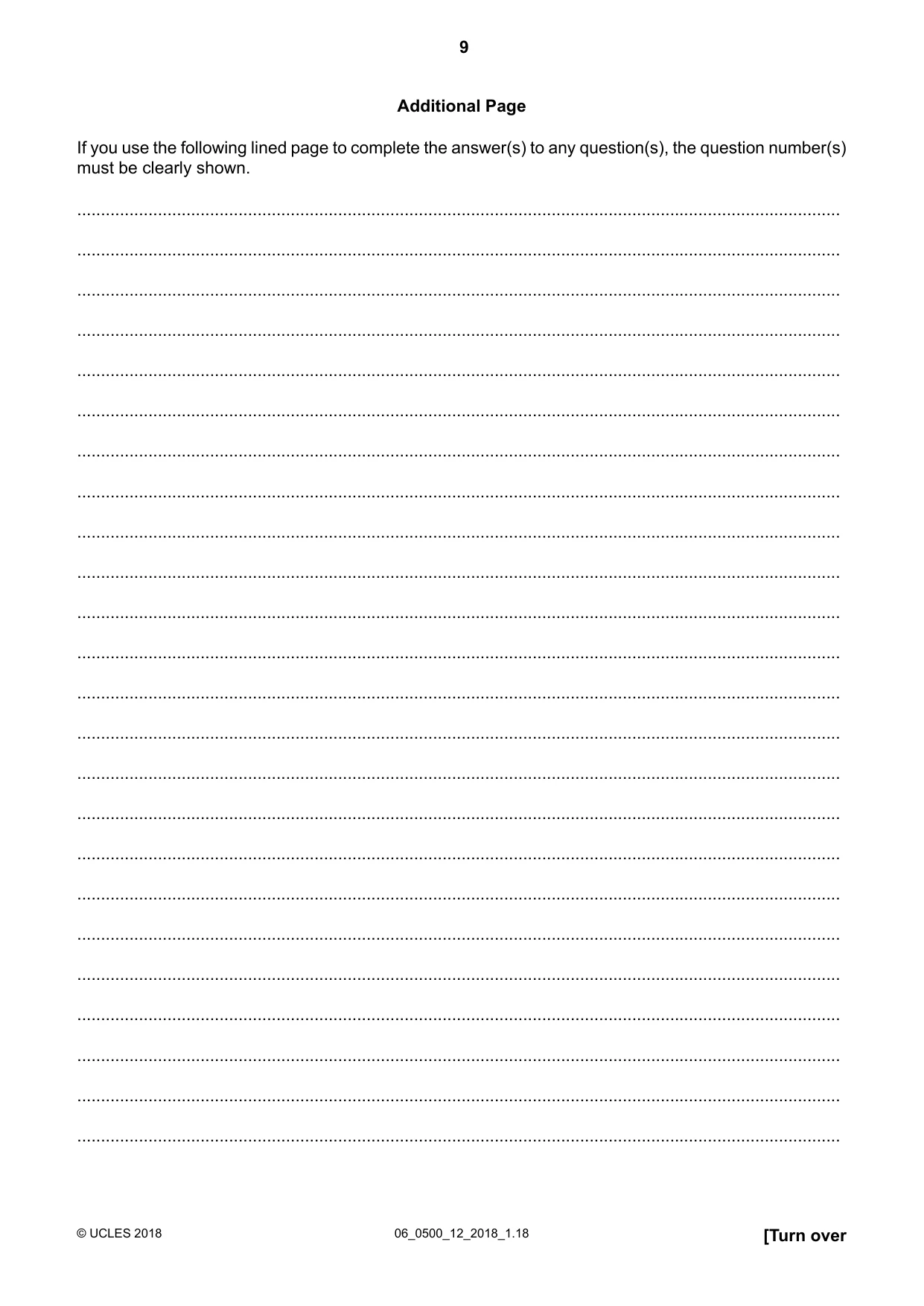 Cambridge IGCSE English - First Language 0500 2018 May/June Paper 1 · Variant 2 question paper, page 9 of 12