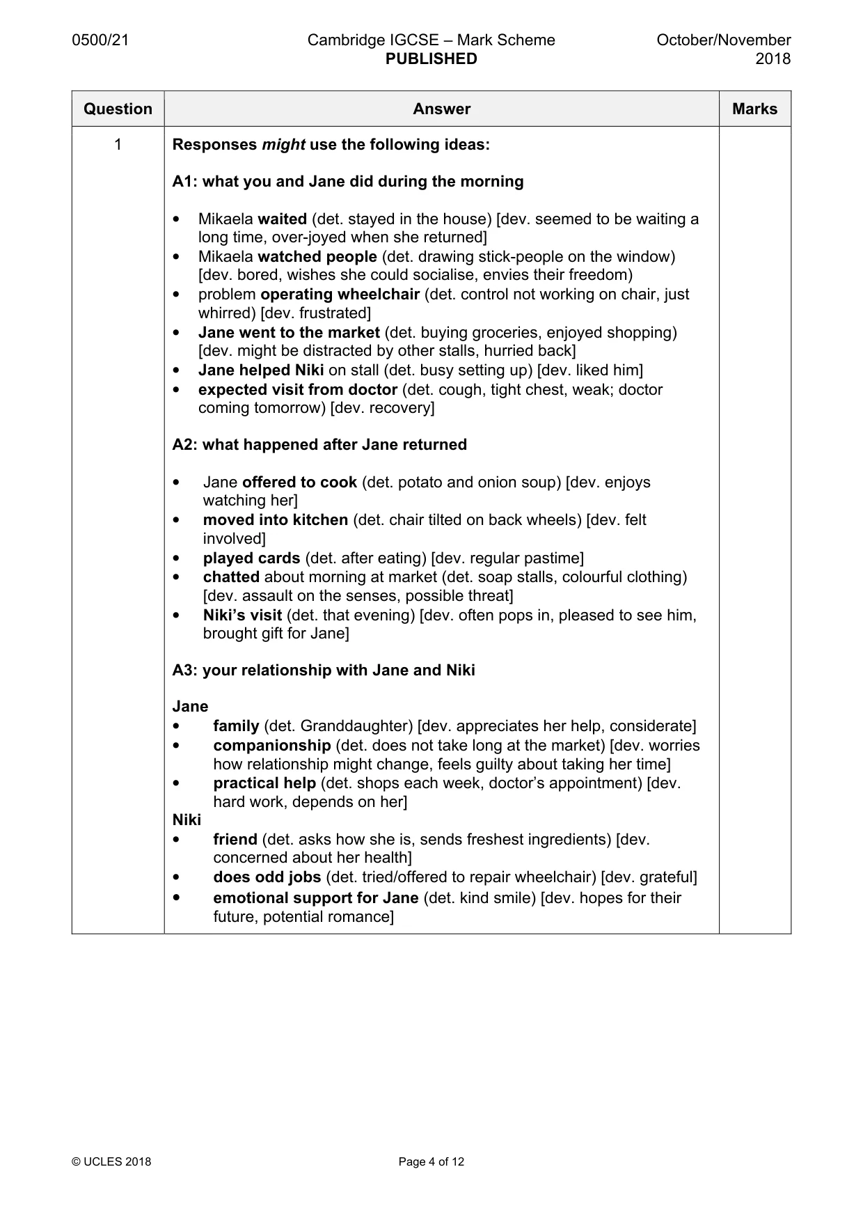 Mark scheme, page 4 of 12