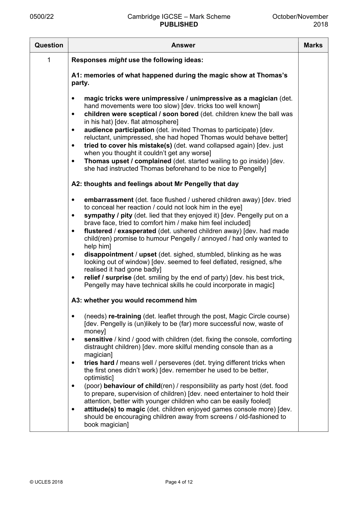 Mark scheme, page 4 of 12
