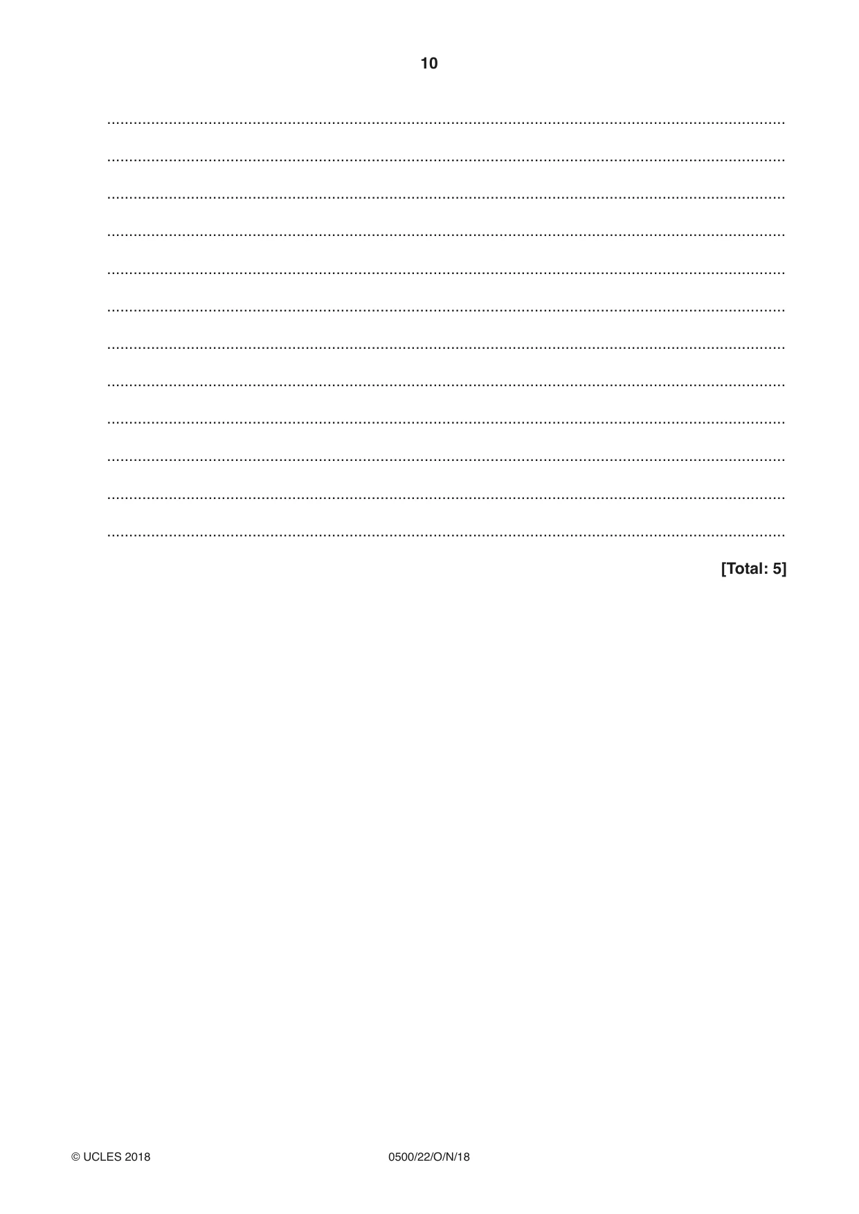 Cambridge IGCSE English - First Language 0500 2018 Oct/Nov Paper 2 · Variant 2 question paper, page 10 of 12