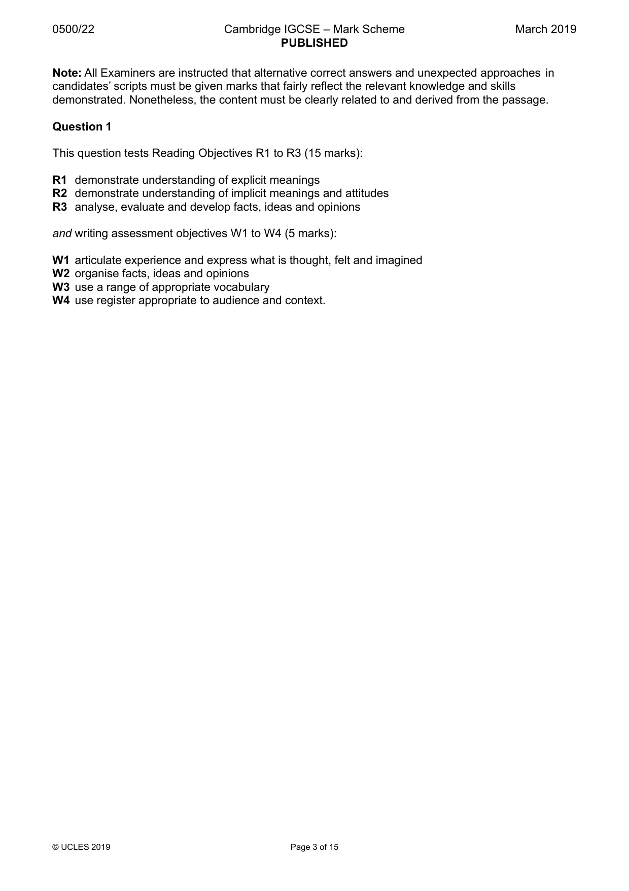 Mark scheme, page 3 of 15
