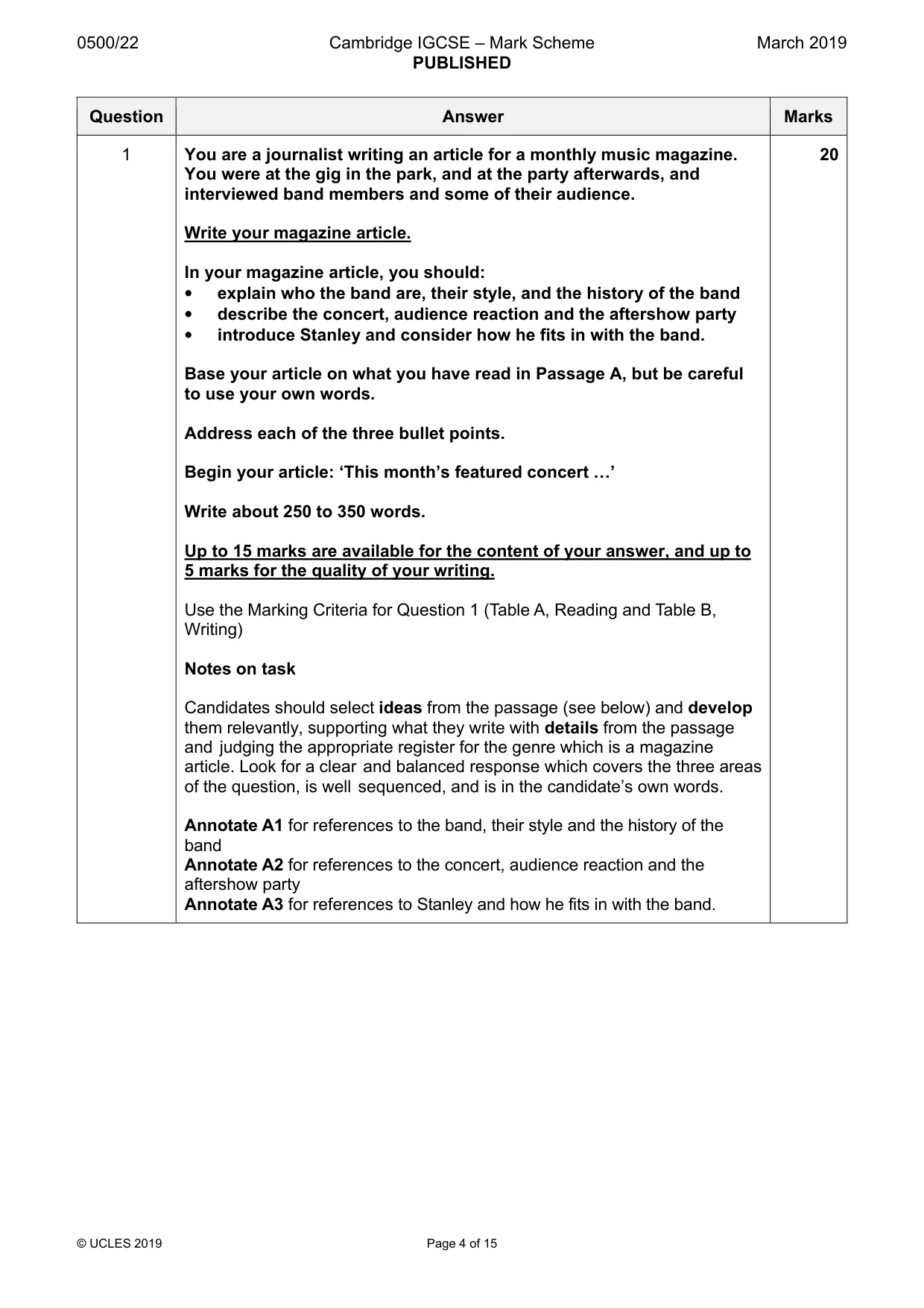 Mark scheme, page 4 of 15