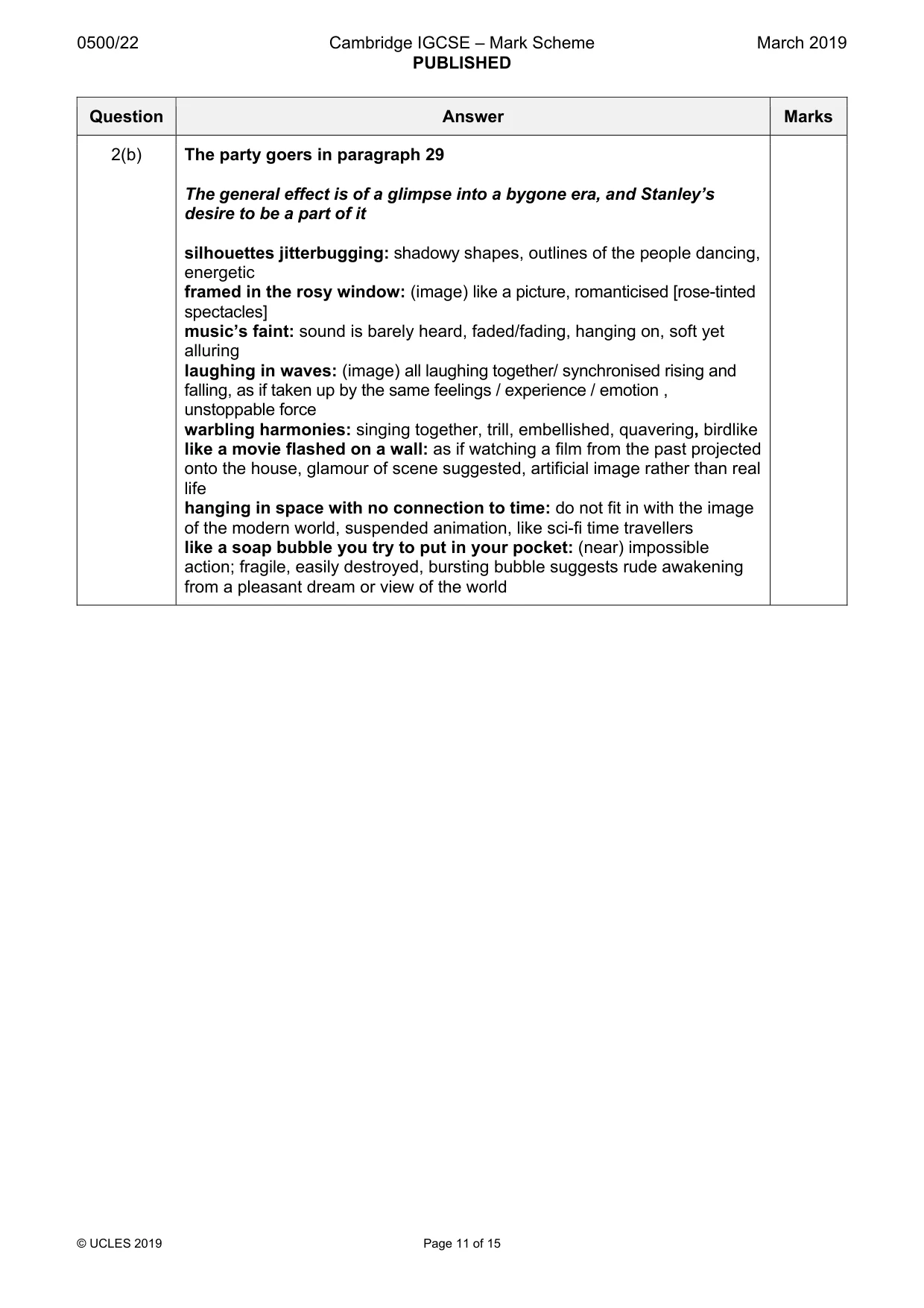 Mark scheme, page 11 of 15