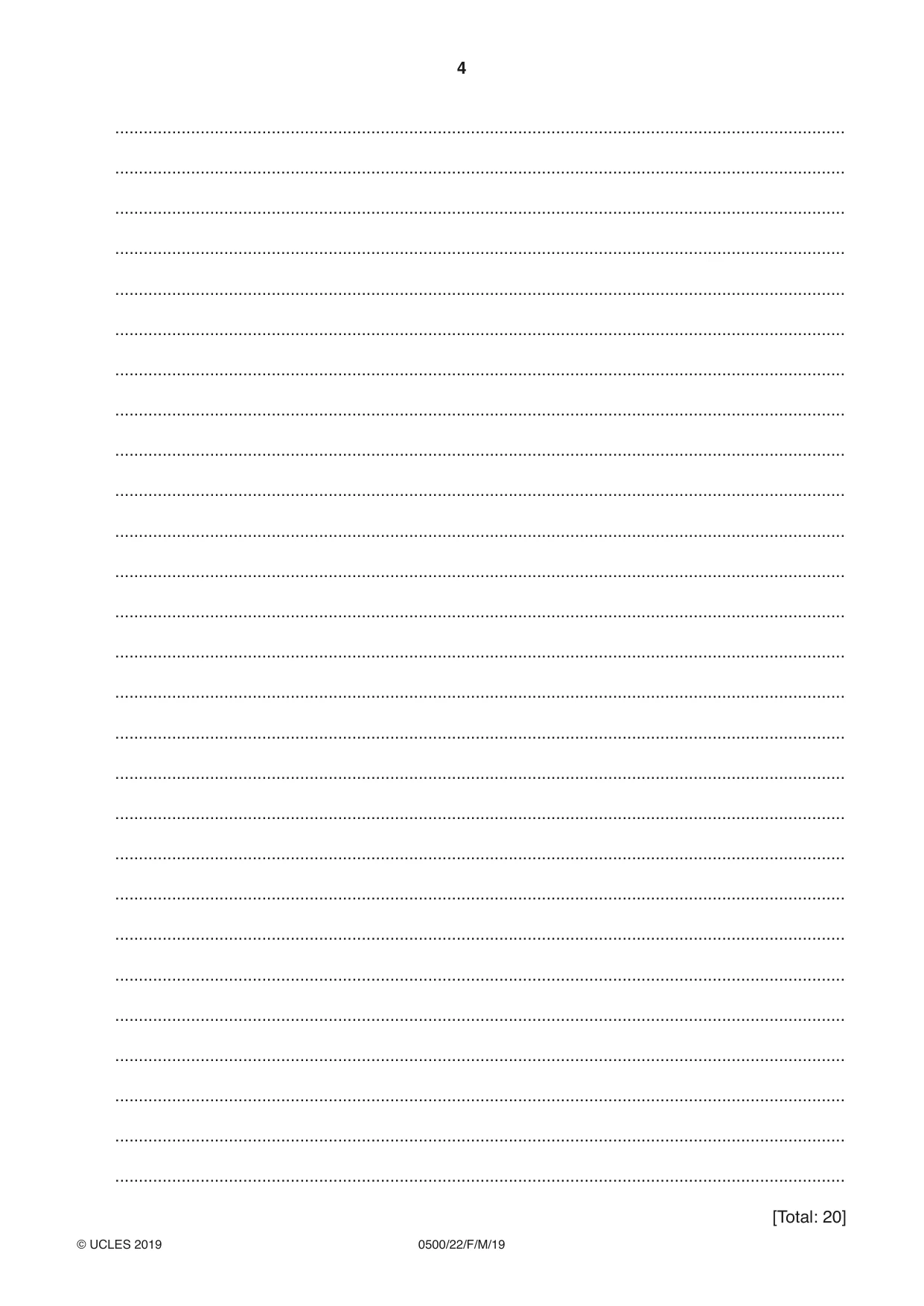 Cambridge IGCSE English - First Language 0500 2019 Feb/March Paper 2 · Variant 2 question paper, page 4 of 12