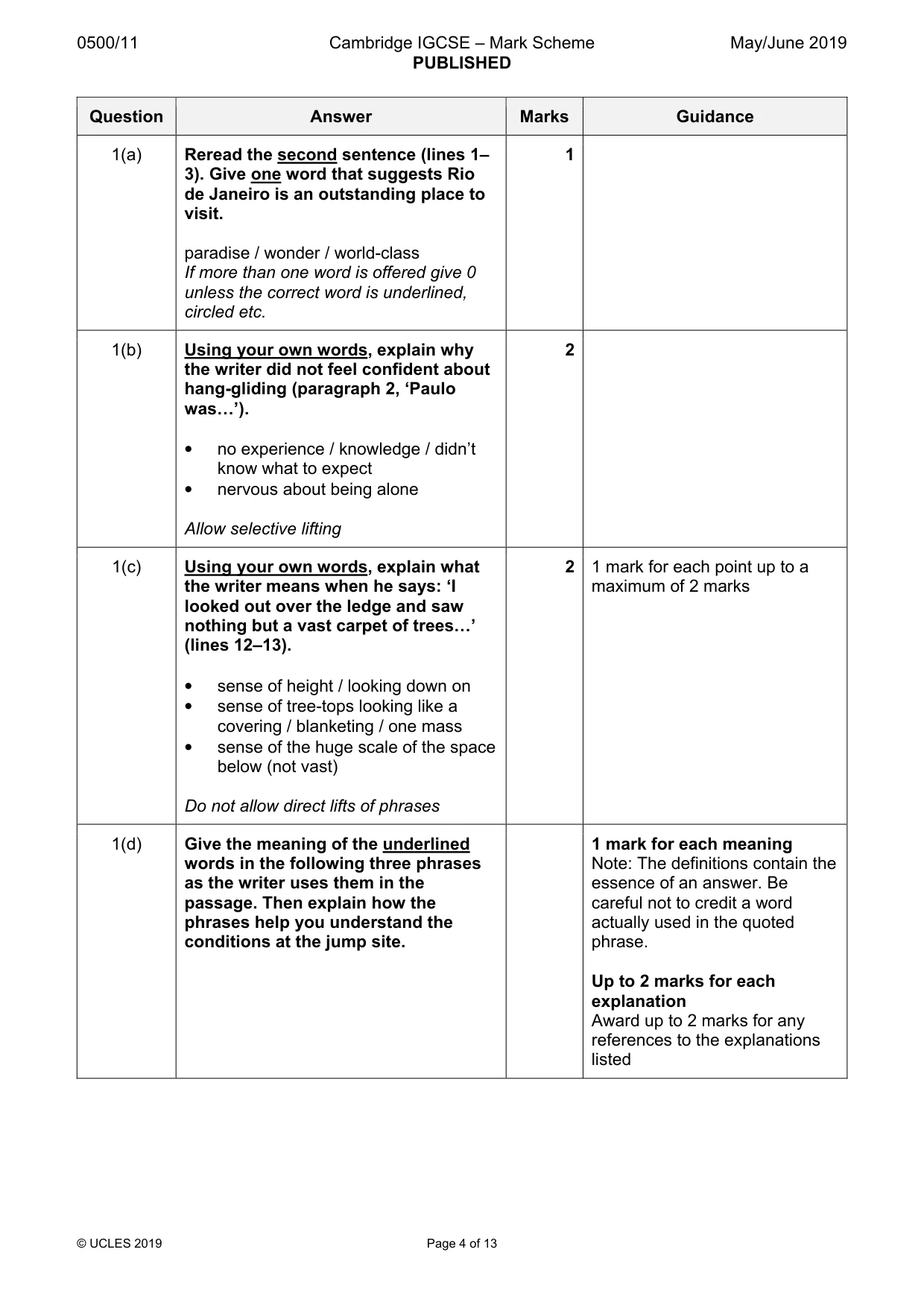 Mark scheme, page 4 of 13