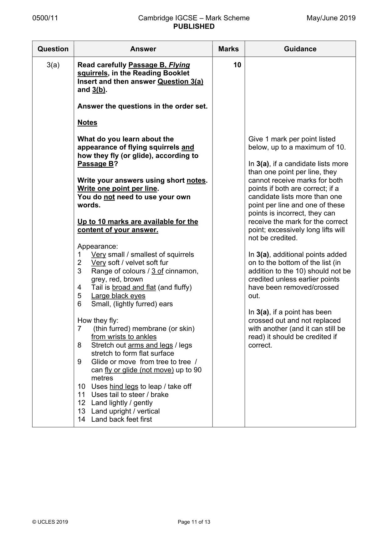 Mark scheme, page 11 of 13