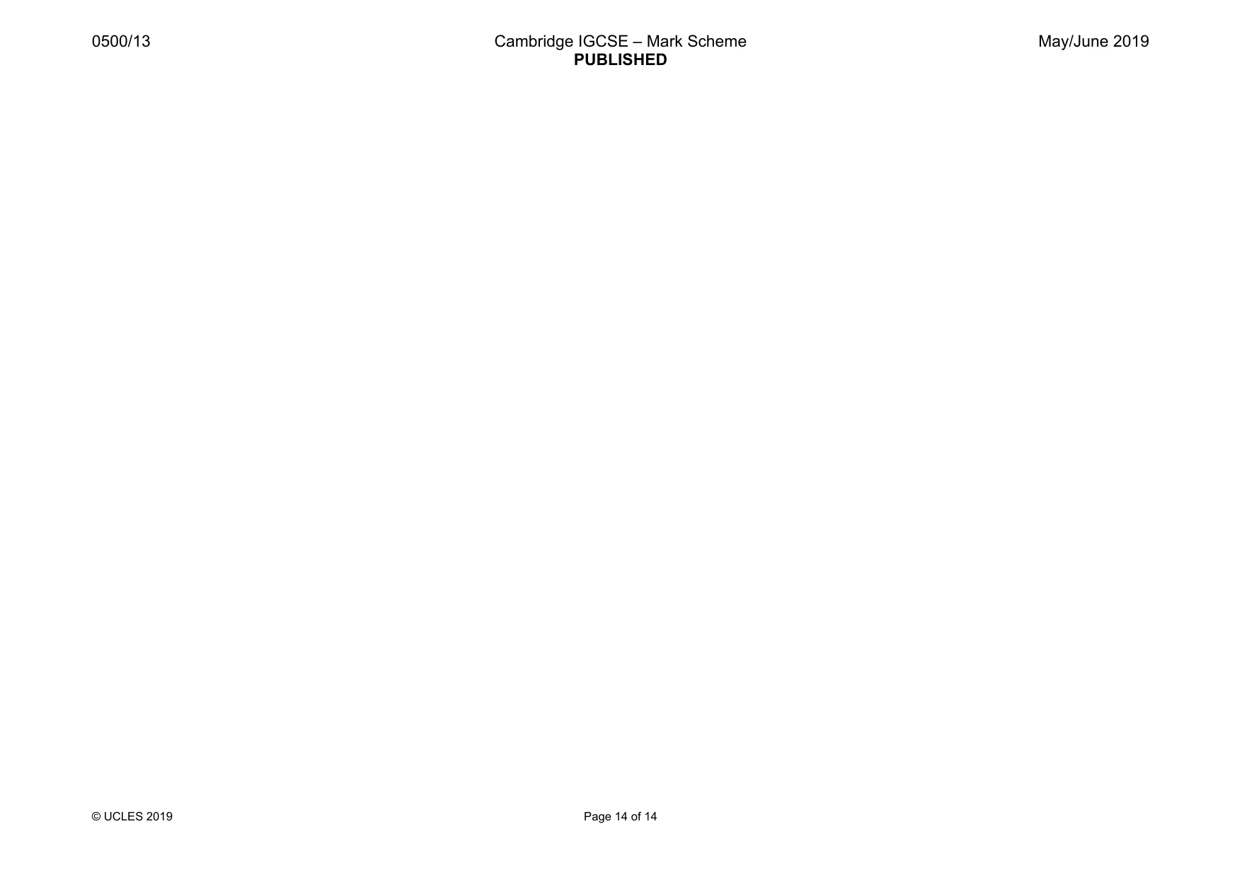 Mark scheme, page 14 of 14