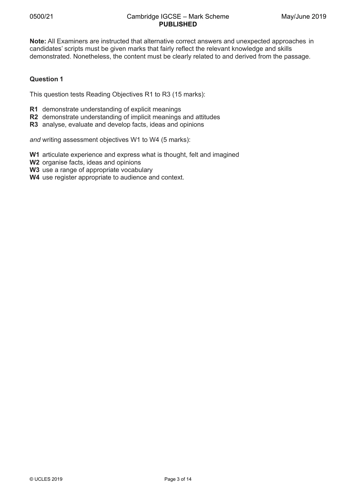 Mark scheme, page 3 of 14
