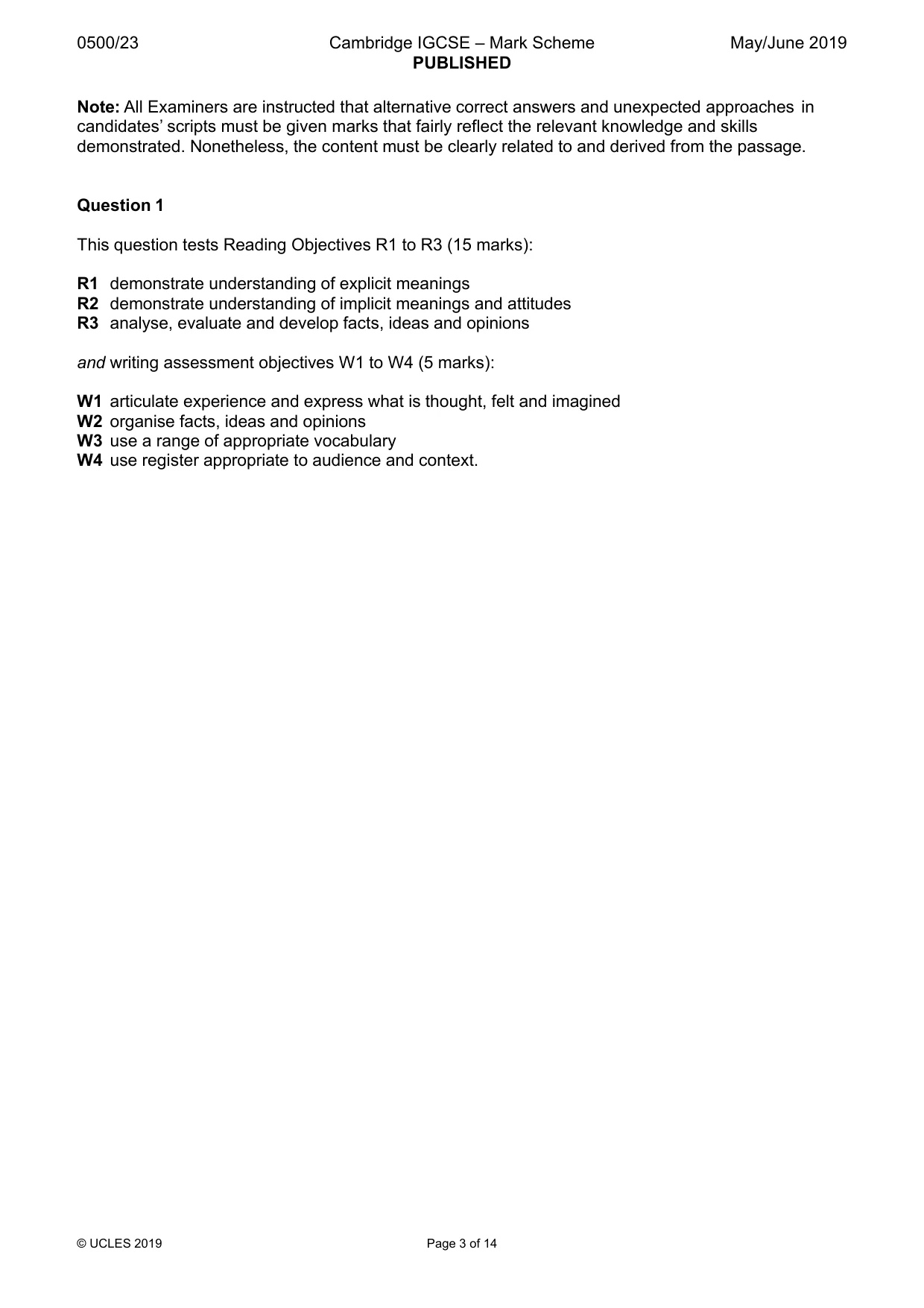 Mark scheme, page 3 of 14