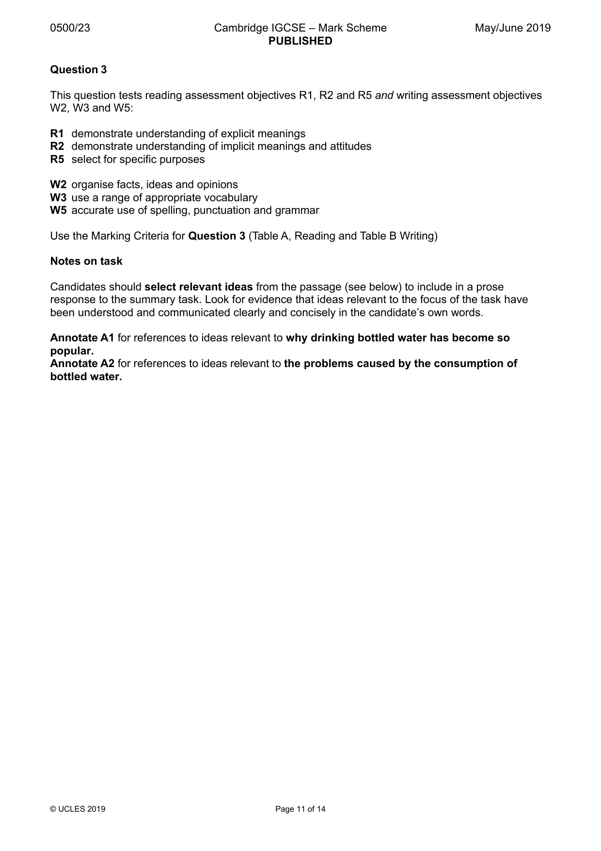 Mark scheme, page 11 of 14