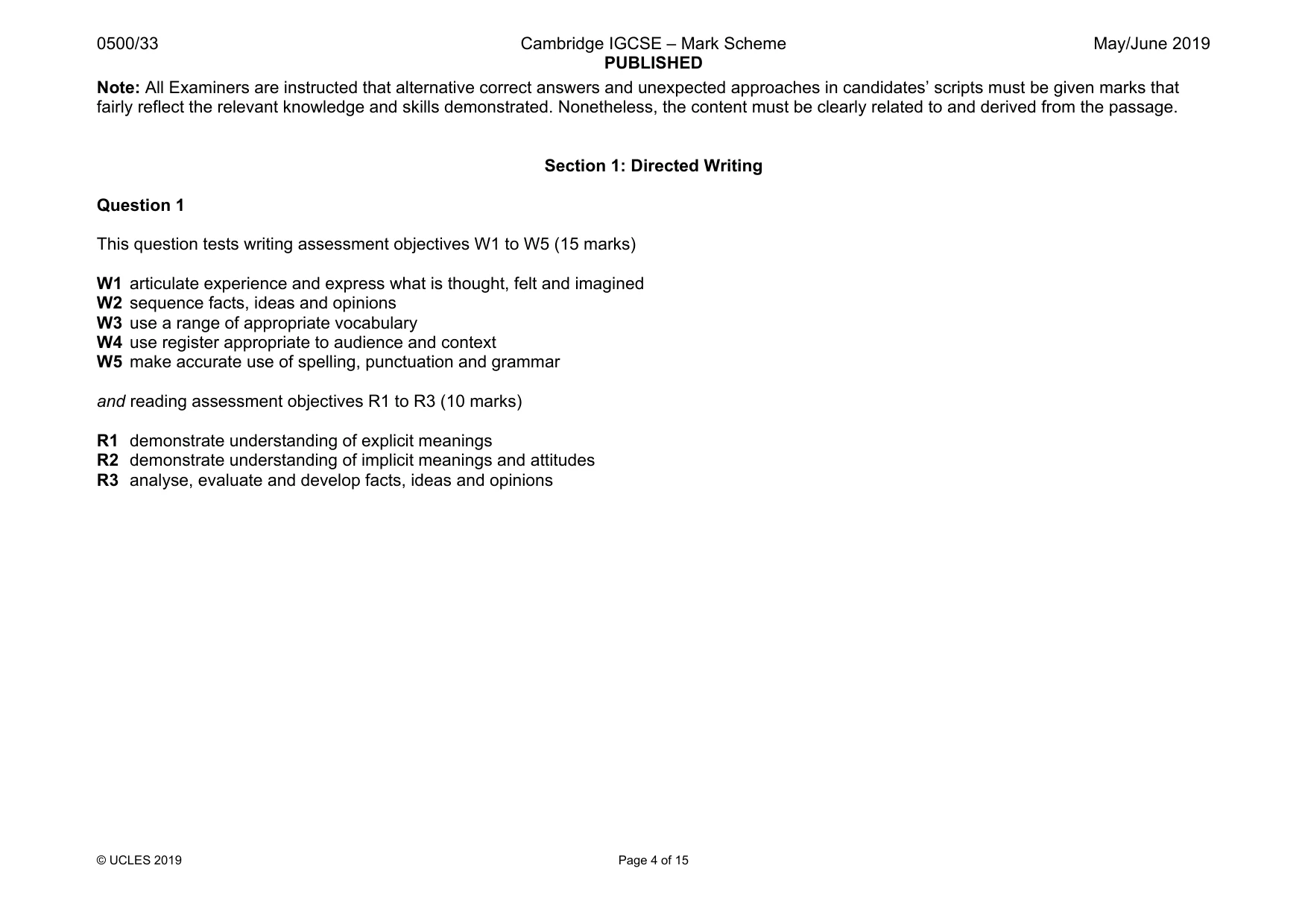 Mark scheme, page 4 of 15