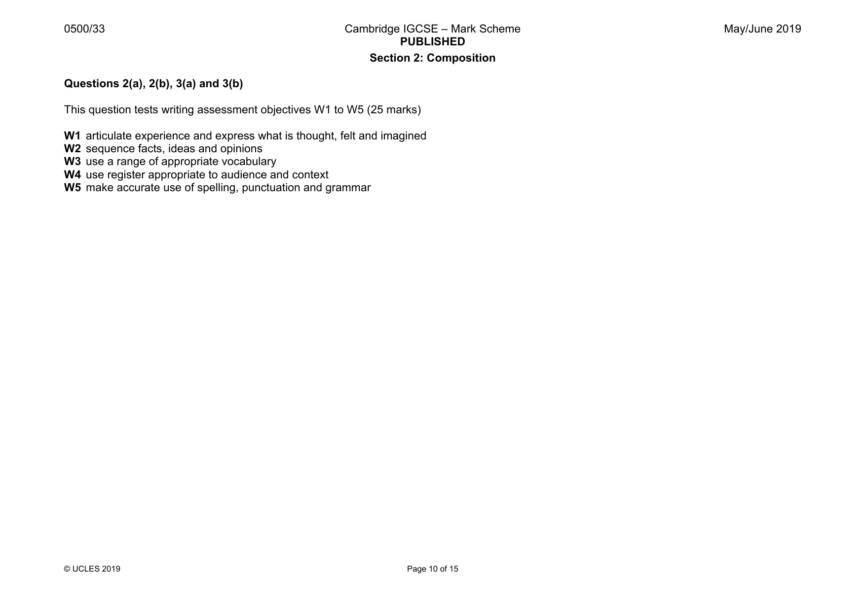 Mark scheme, page 10 of 15