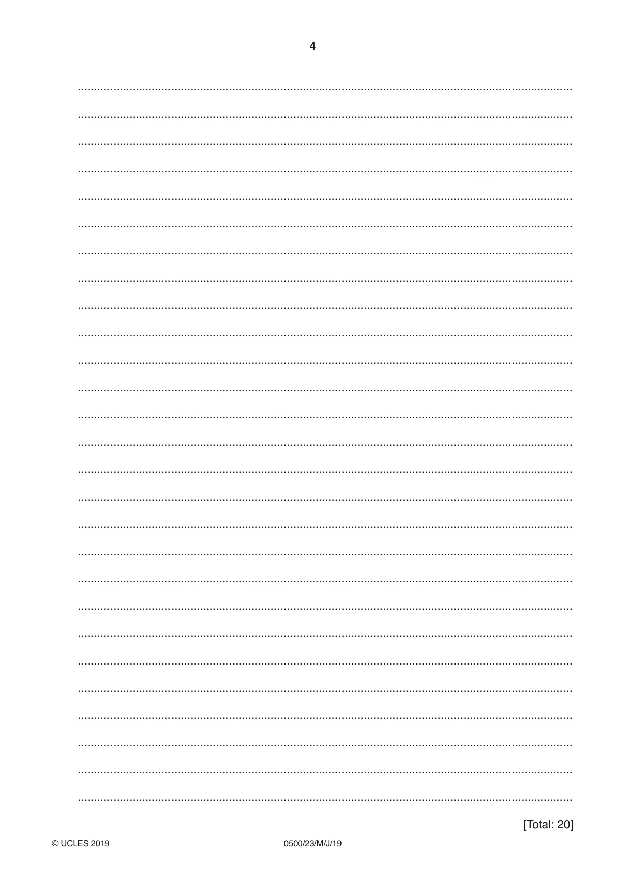 Cambridge IGCSE English - First Language 0500 2019 May/June Paper 2 · Variant 3 question paper, page 4 of 12