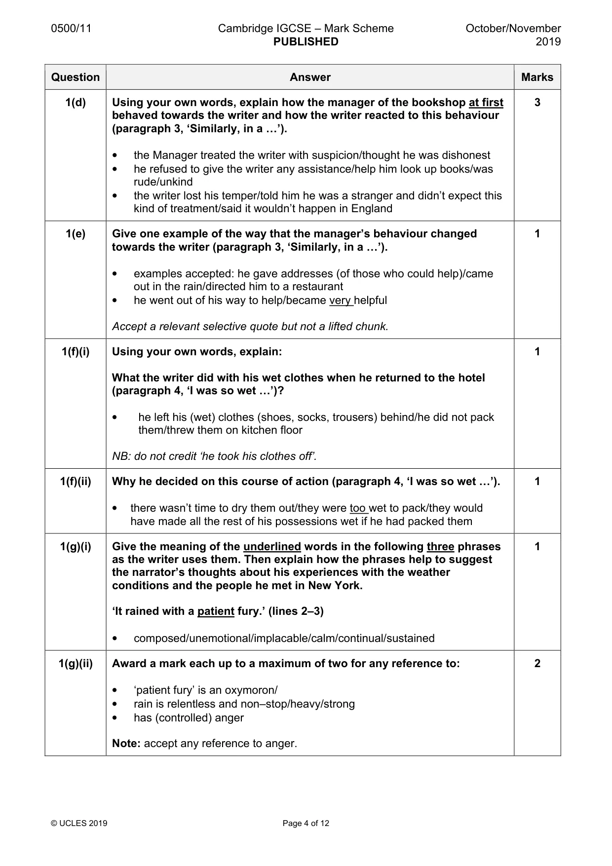 Mark scheme, page 4 of 12