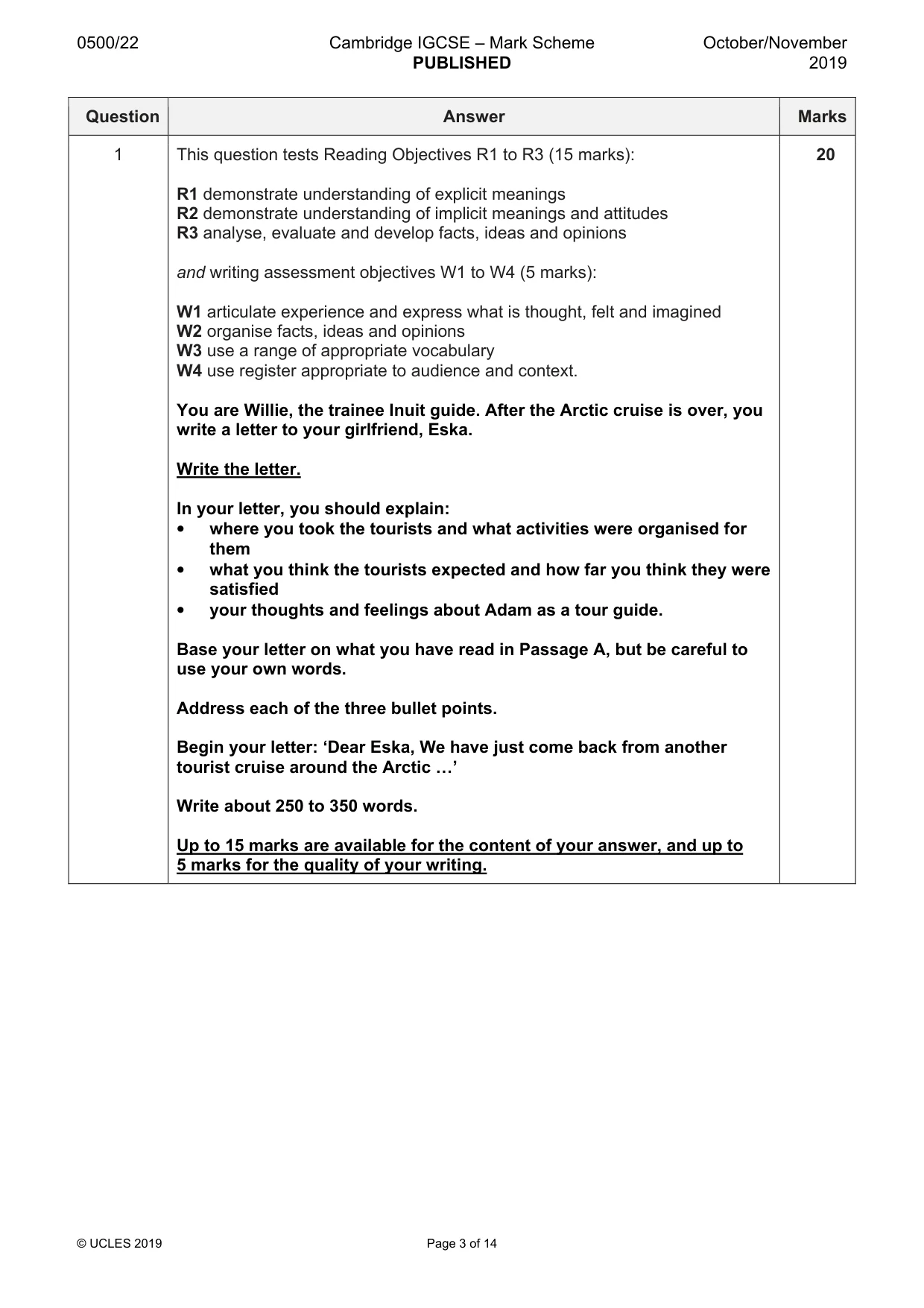 Mark scheme, page 3 of 14