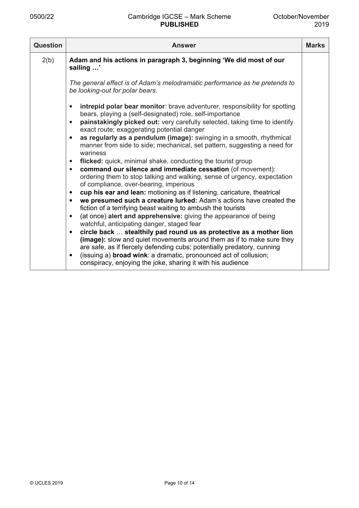 Mark scheme, page 10 of 14