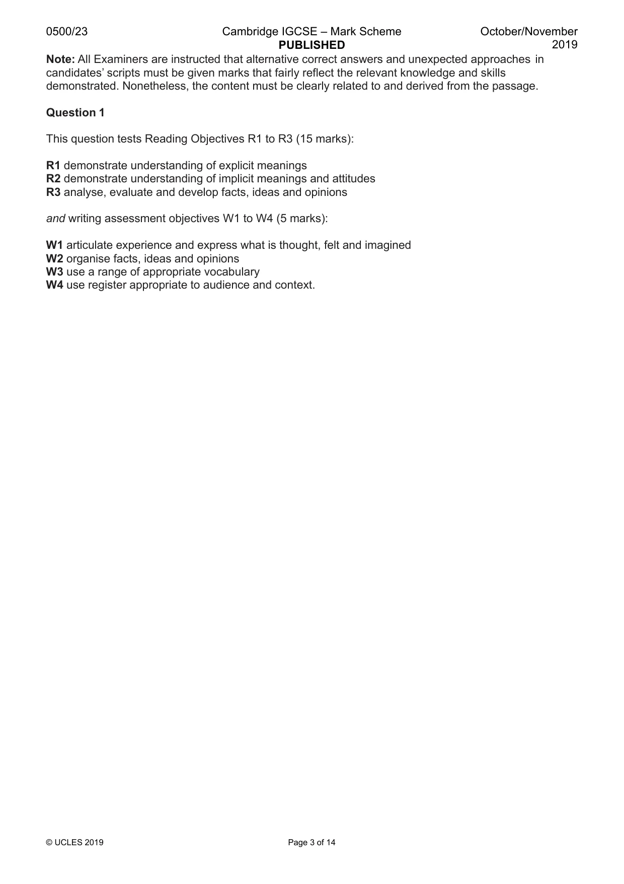 Mark scheme, page 3 of 14