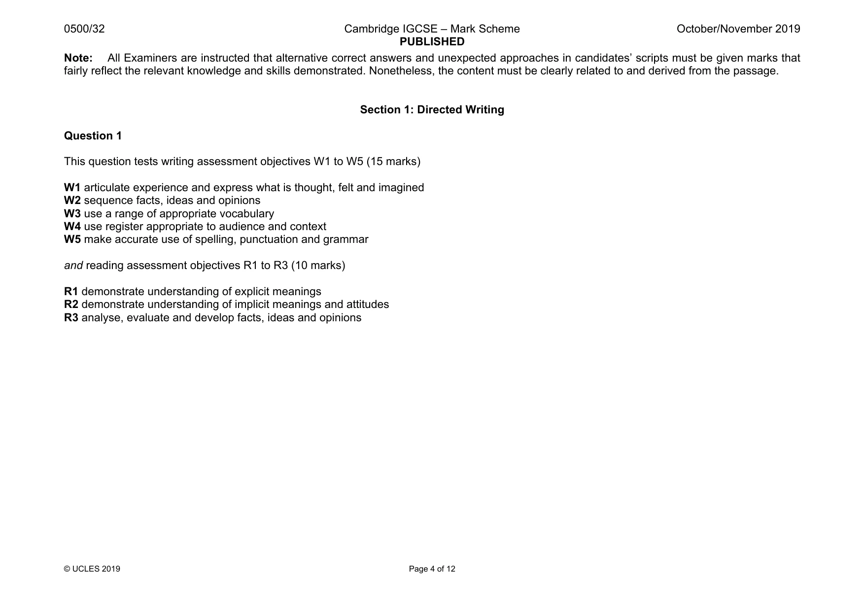 Mark scheme, page 4 of 12