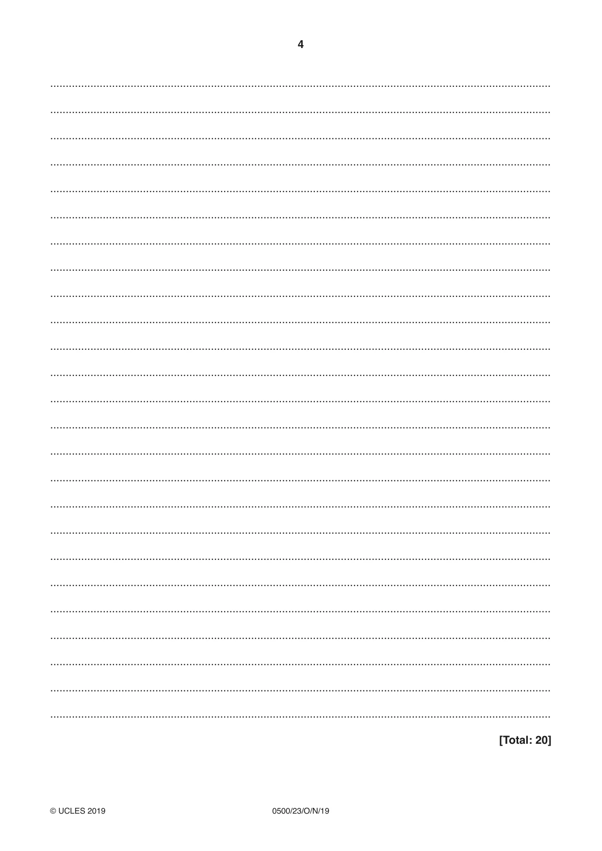 Cambridge IGCSE English - First Language 0500 2019 Oct/Nov Paper 2 · Variant 3 question paper, page 4 of 12
