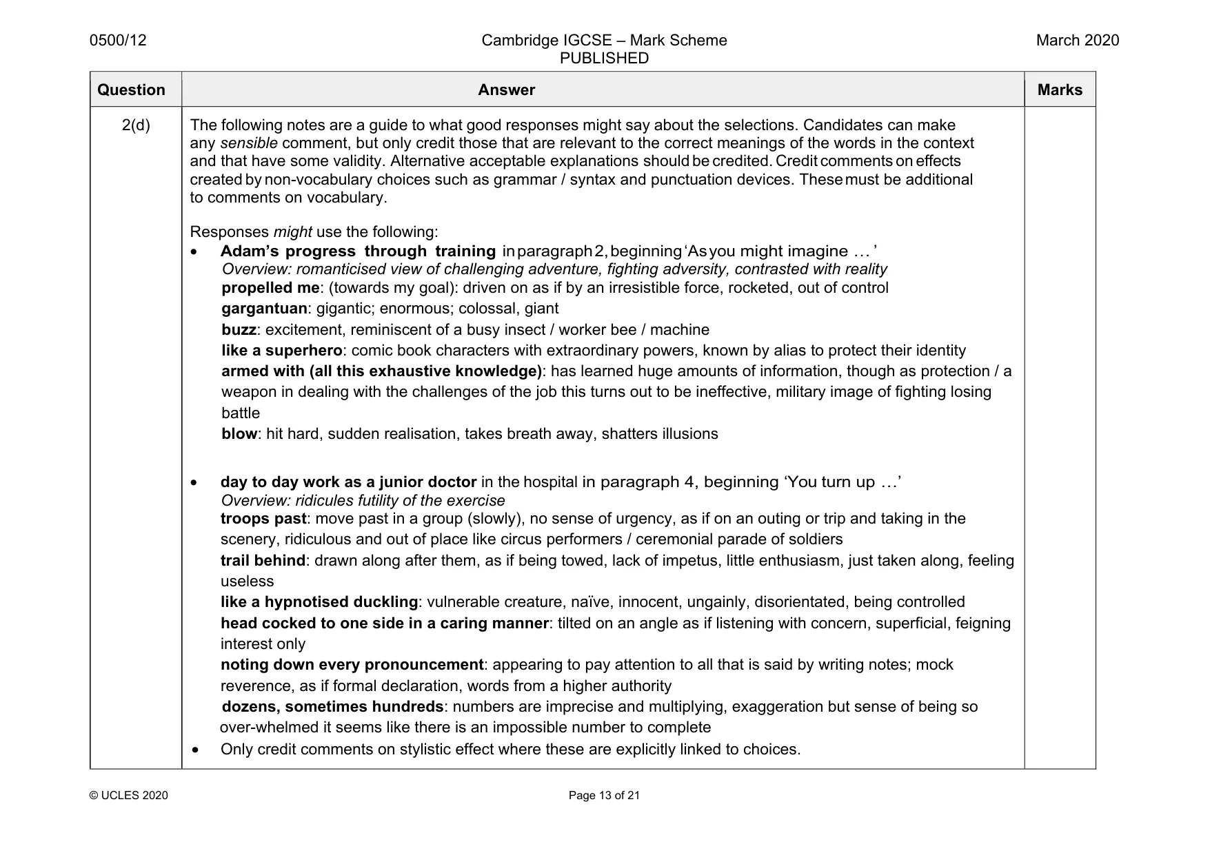 Mark scheme, page 13 of 21