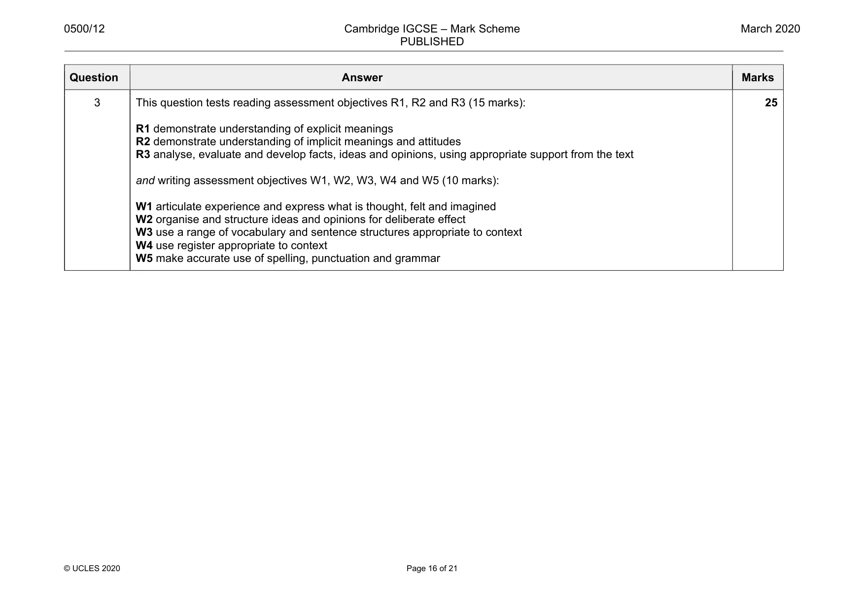 Mark scheme, page 16 of 21